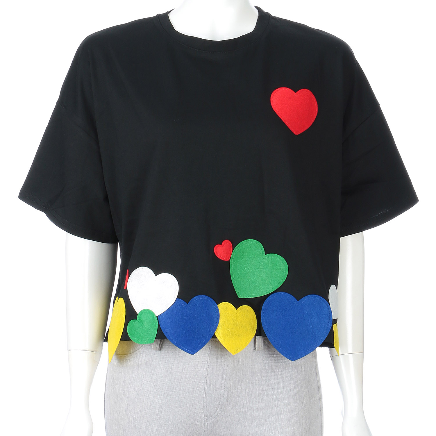 ハートアップリケ刺繍Tシャツ - 画像7