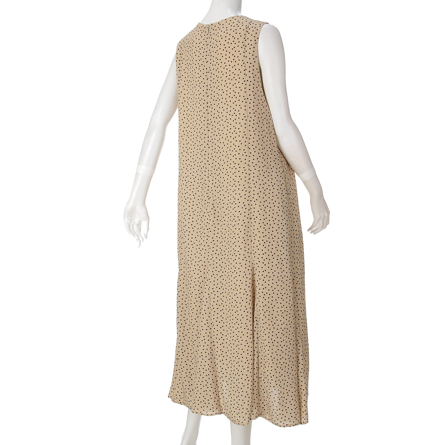 ノースリーブドットフレアワンピース - 画像3