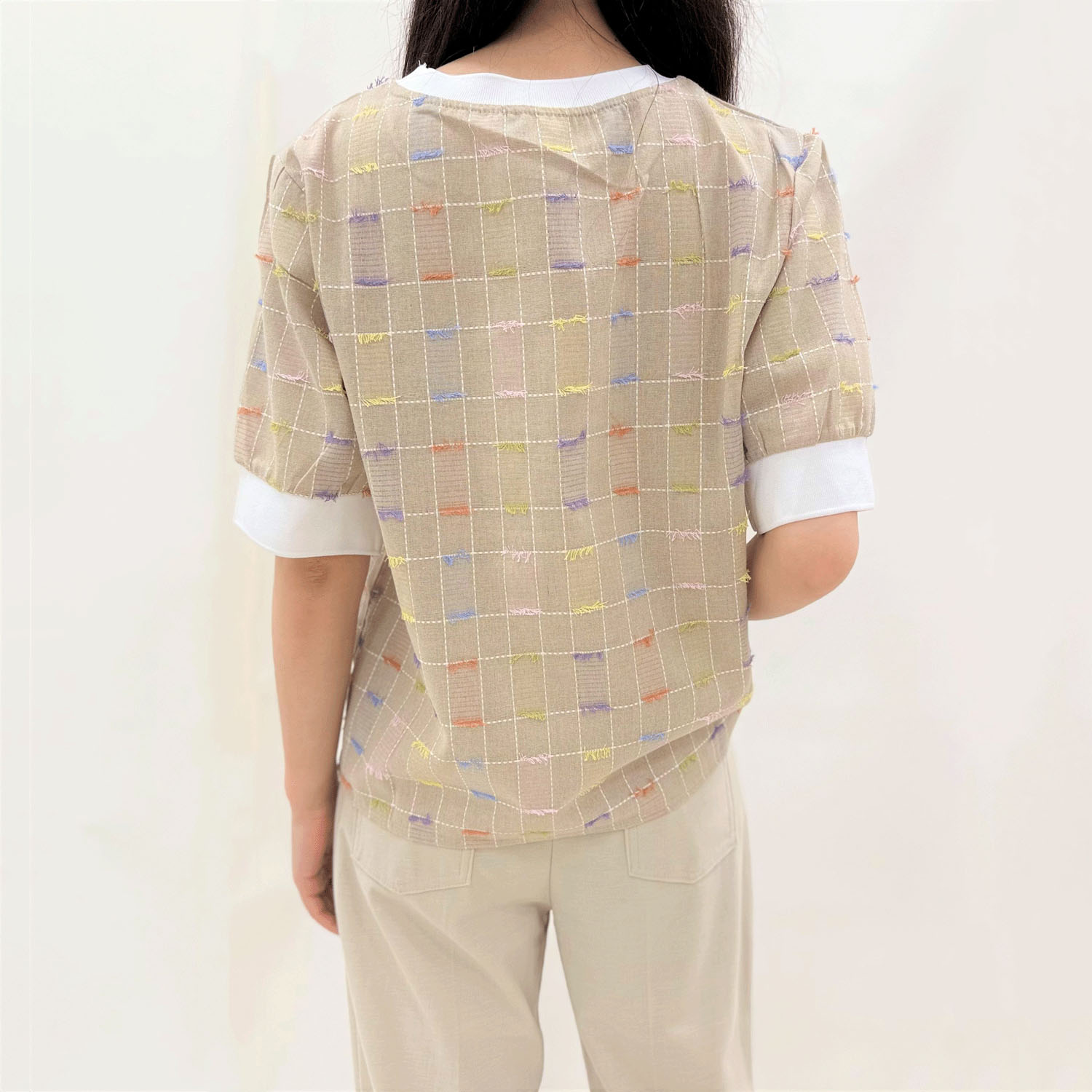 ジャカードリブブラウス - 画像7