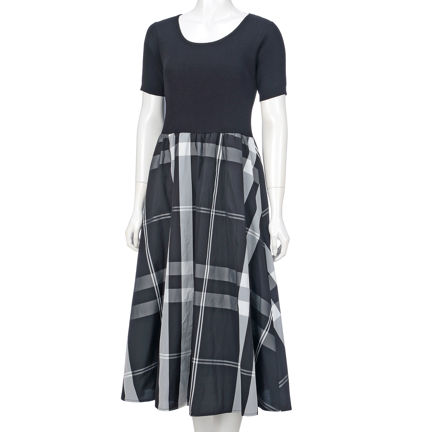 チェックタフタニットワンピース - 画像2