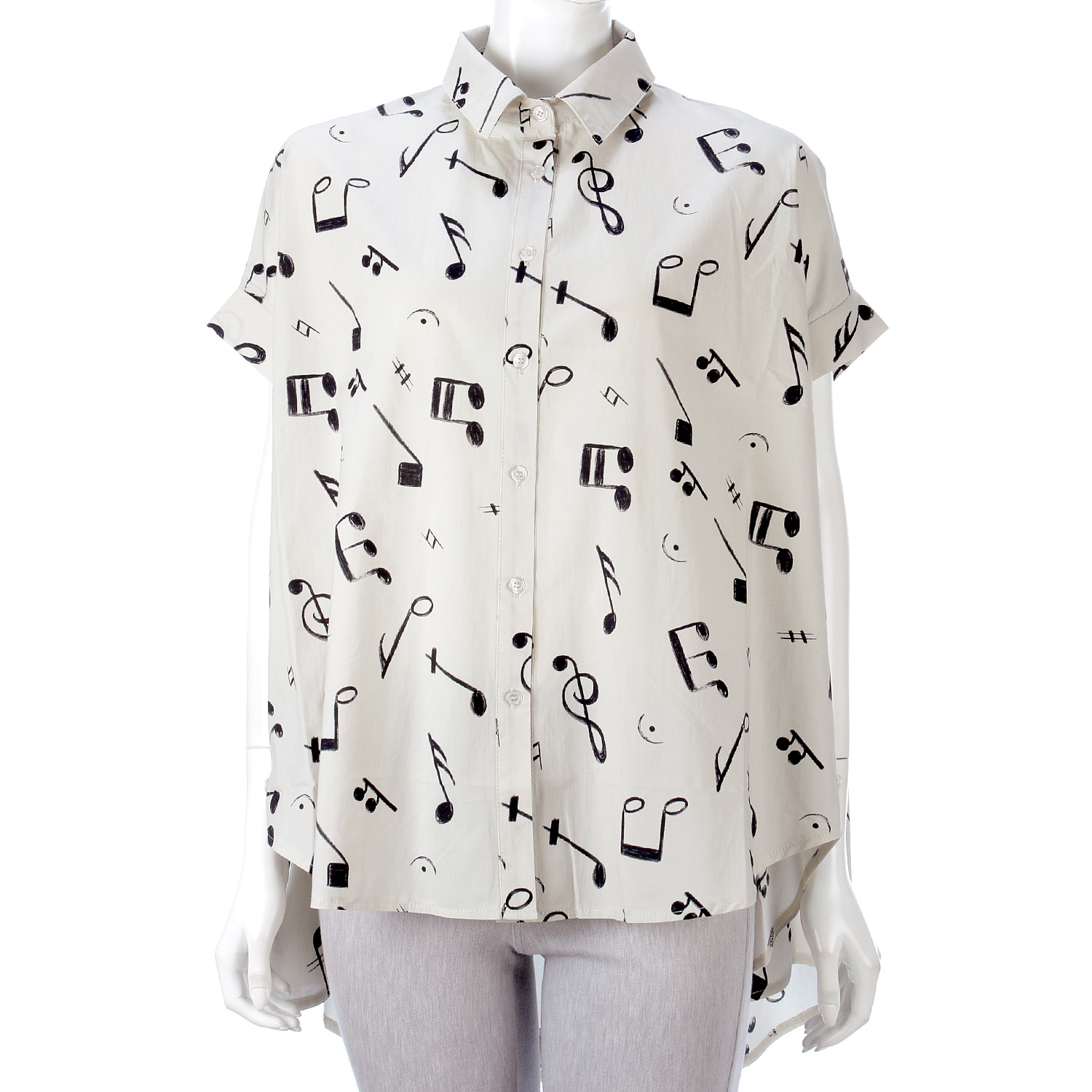 音符ブラウスシャツ