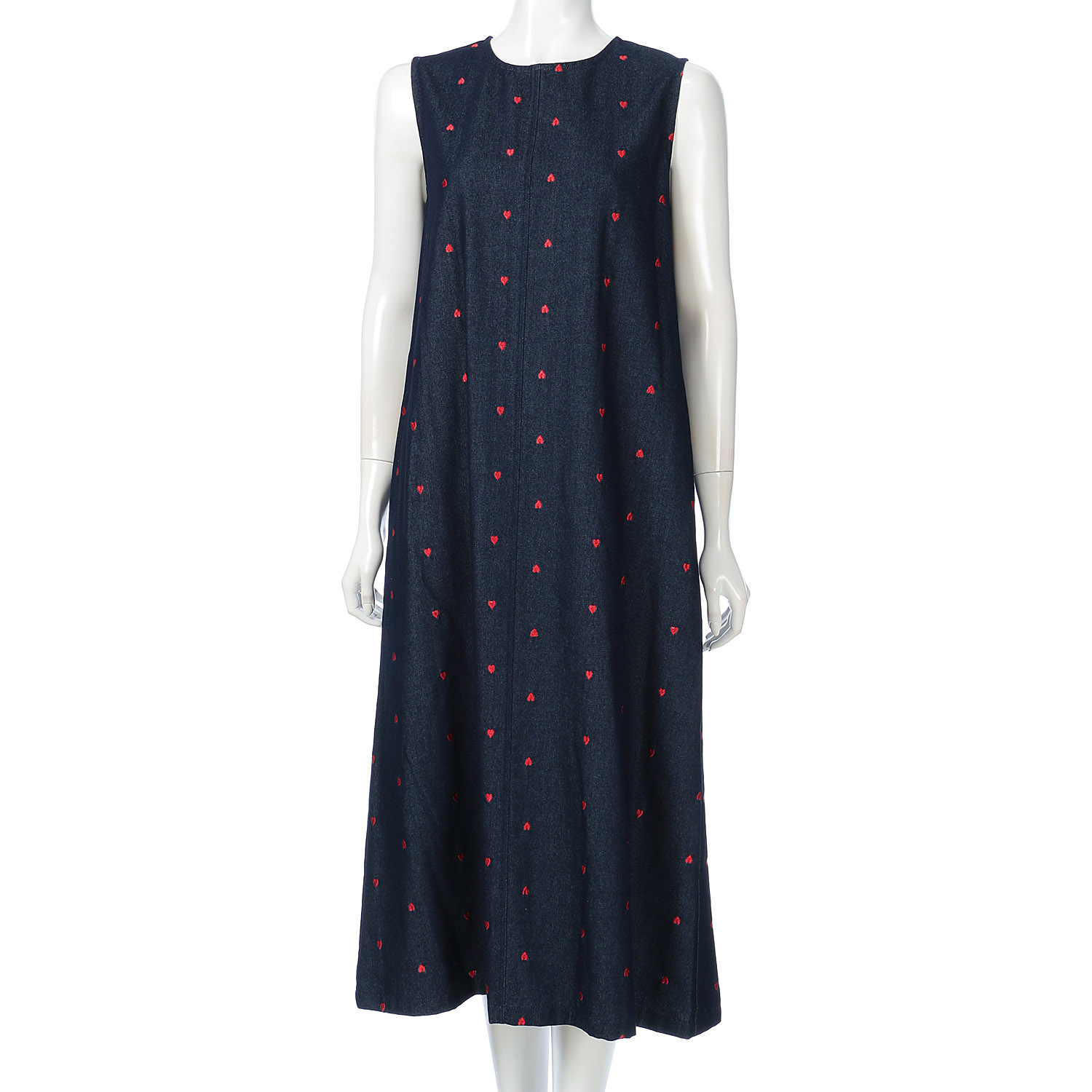 デニムミニハート刺繍ワンピース - 画像4