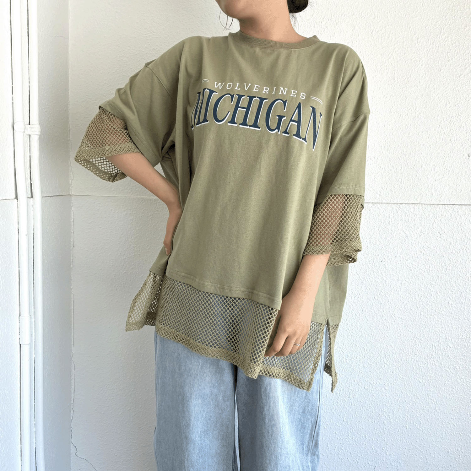 LUPILIEN メッシュ天竺レイヤードプルオーバー - 画像2