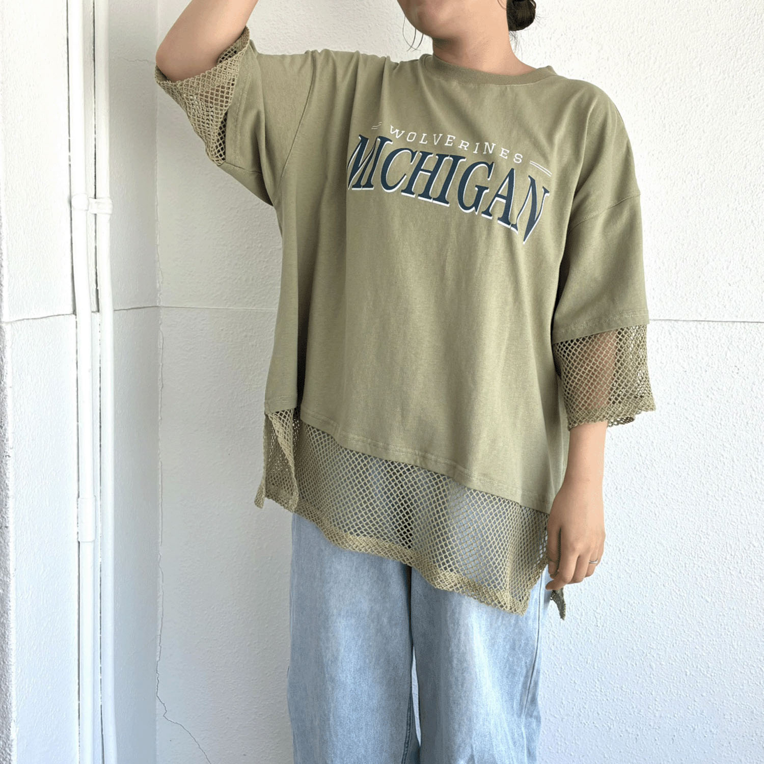 LUPILIEN メッシュ天竺レイヤードプルオーバー - 画像1