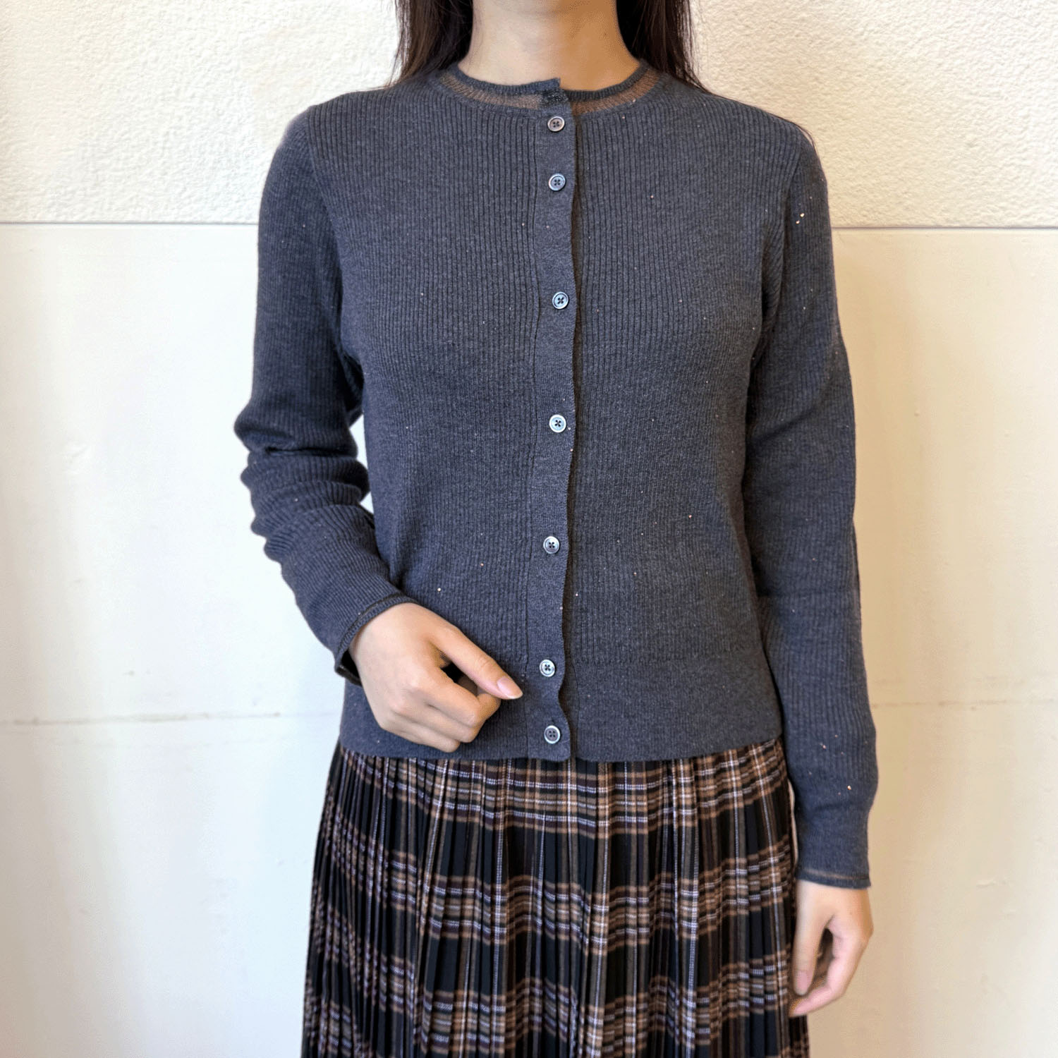 epidemique プチスパンコールリブニットカーディガン - 画像3