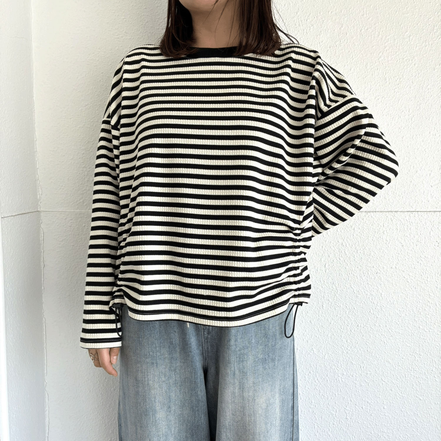 LUPILIEN ワッフル編みドロストプルオーバー - 画像1