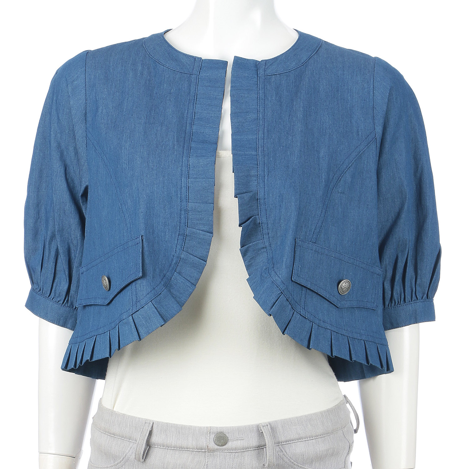 デニムタック前立てショートジャケット - 画像8
