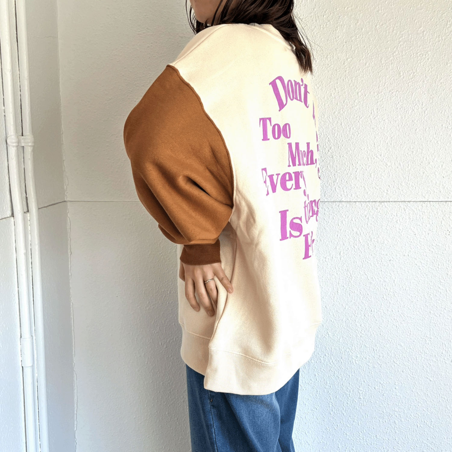 【新ブランド】CUBE SUGAR ガーゼ裏毛裏起毛スウェットビッグプルオーバー - 画像4