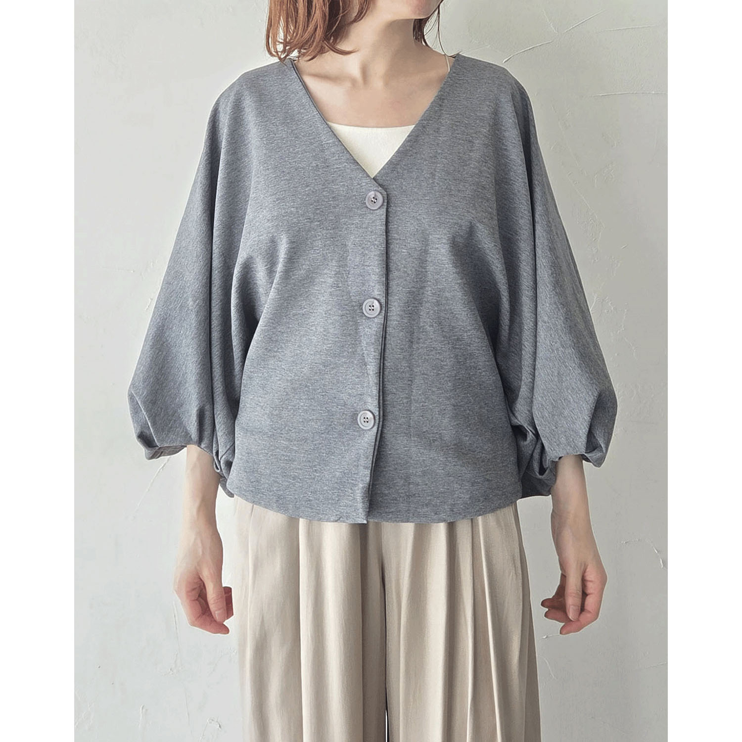 epidemique ボリューム袖ショート丈カーディガン - 画像2