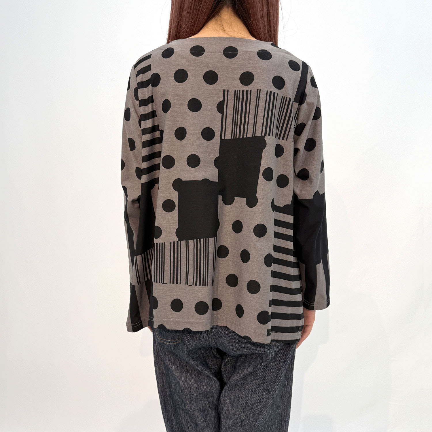 ドットボーダーAラインカーディガン - 画像2