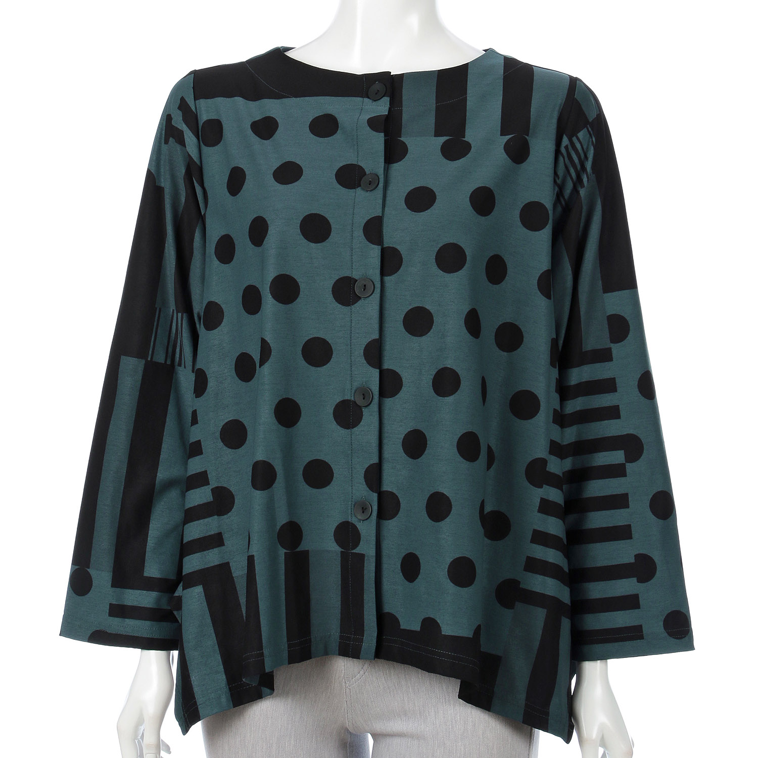 ドットボーダーAラインカーディガン - 画像11