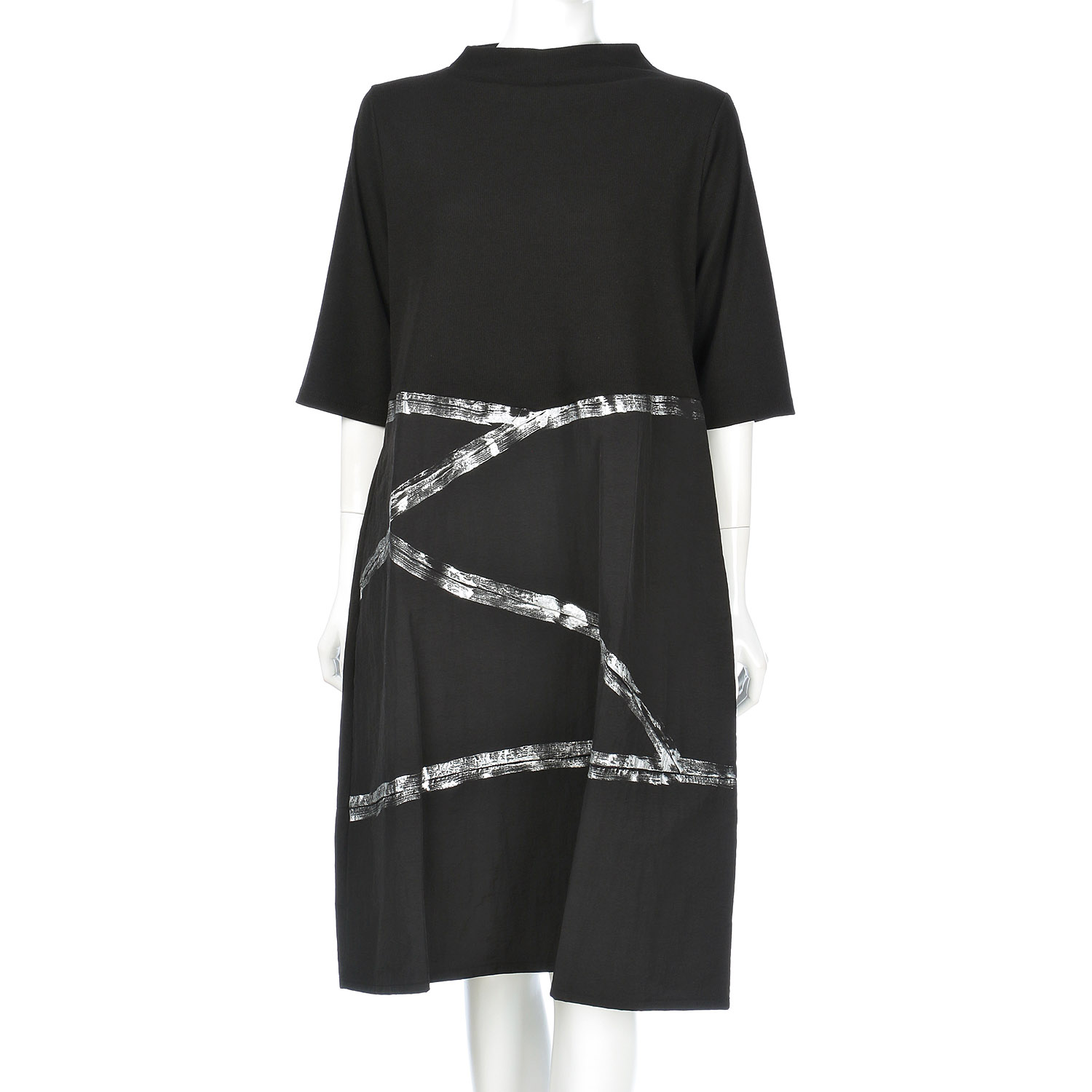 布帛切替え手書きワンピース - 画像4