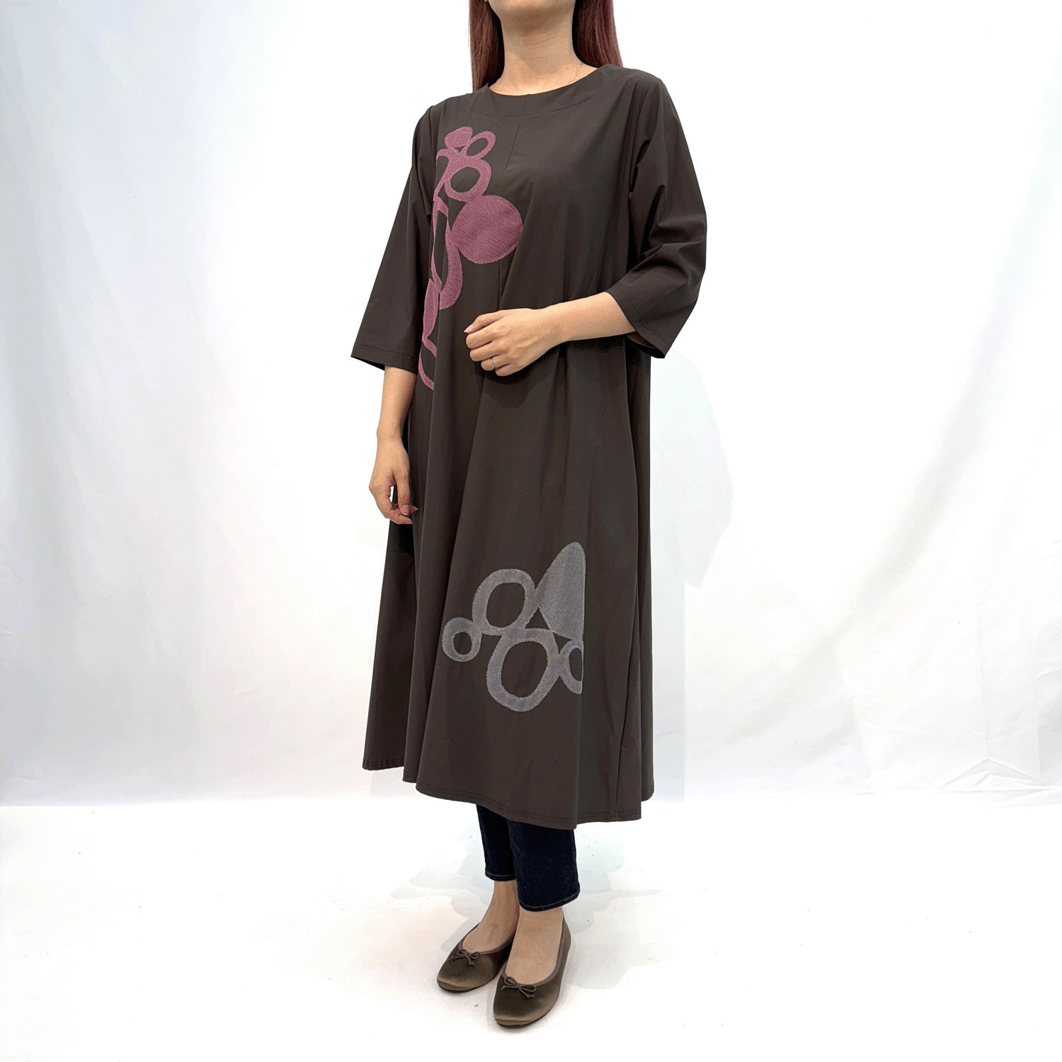 配色モチーフカットソーワンピース - 画像4