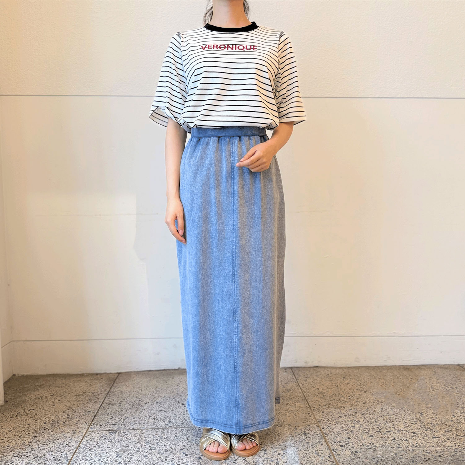 綿天竺ボーダー二次加工プルオーバー - 画像5