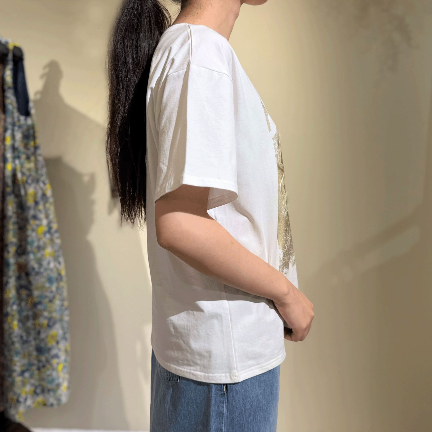 コード刺繍＆箔ペイントTシャツ - 画像7