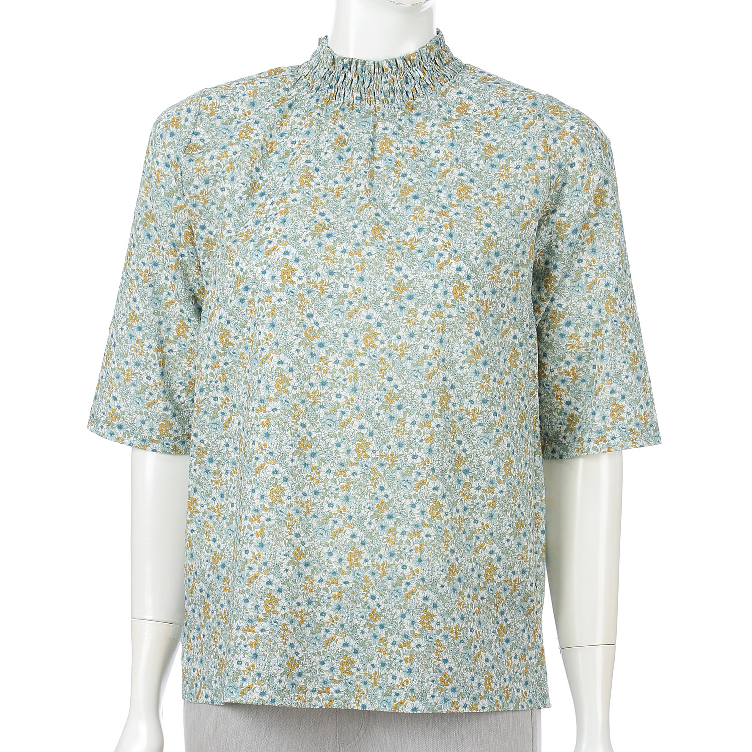 衿シャーリング花柄プルオーバー - 画像6