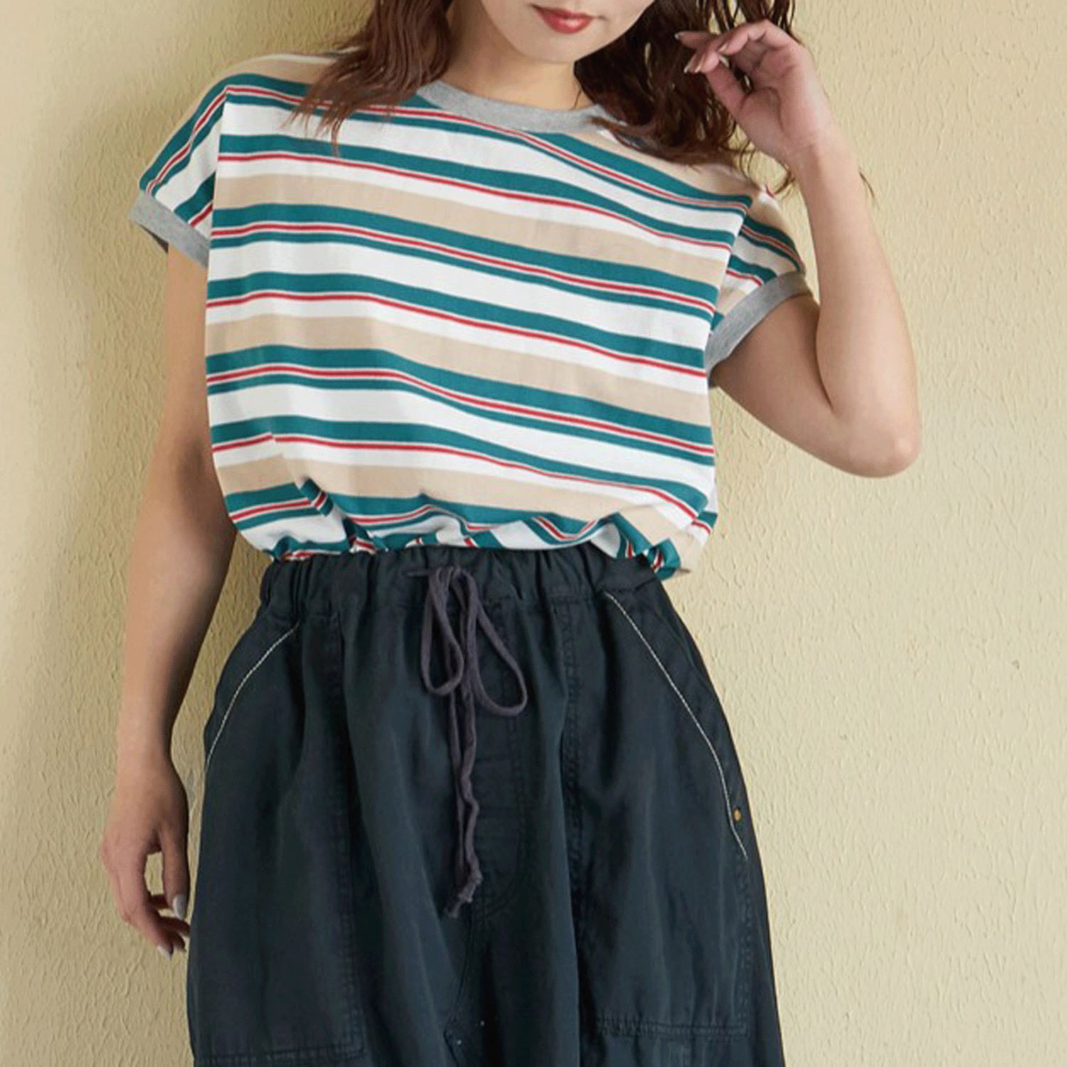 CUBE SUGAR レトロボーダー汗染み軽減ノースリーブプルオーバー - 画像8