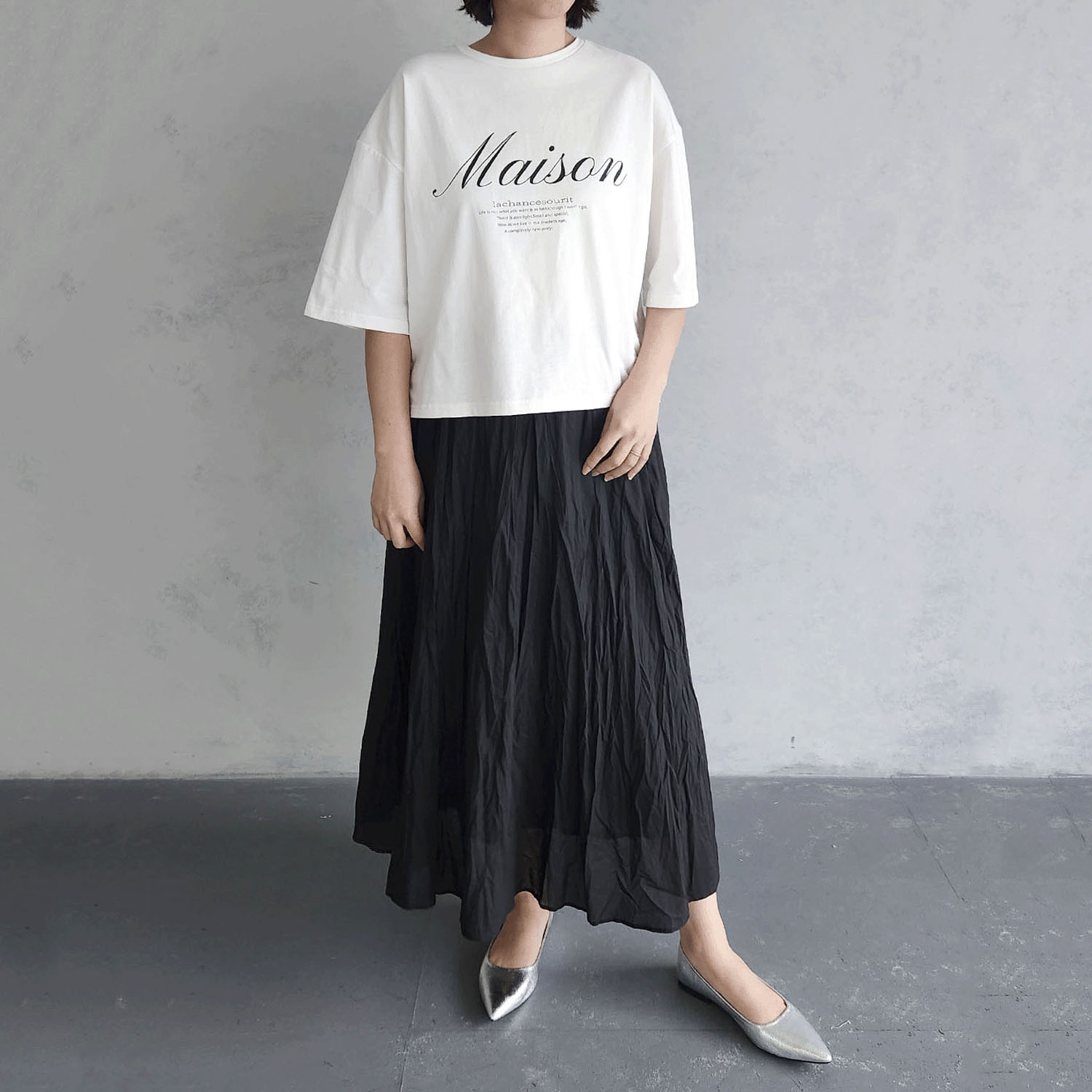 epidemique ワイド配色ロゴTシャツ - 画像5