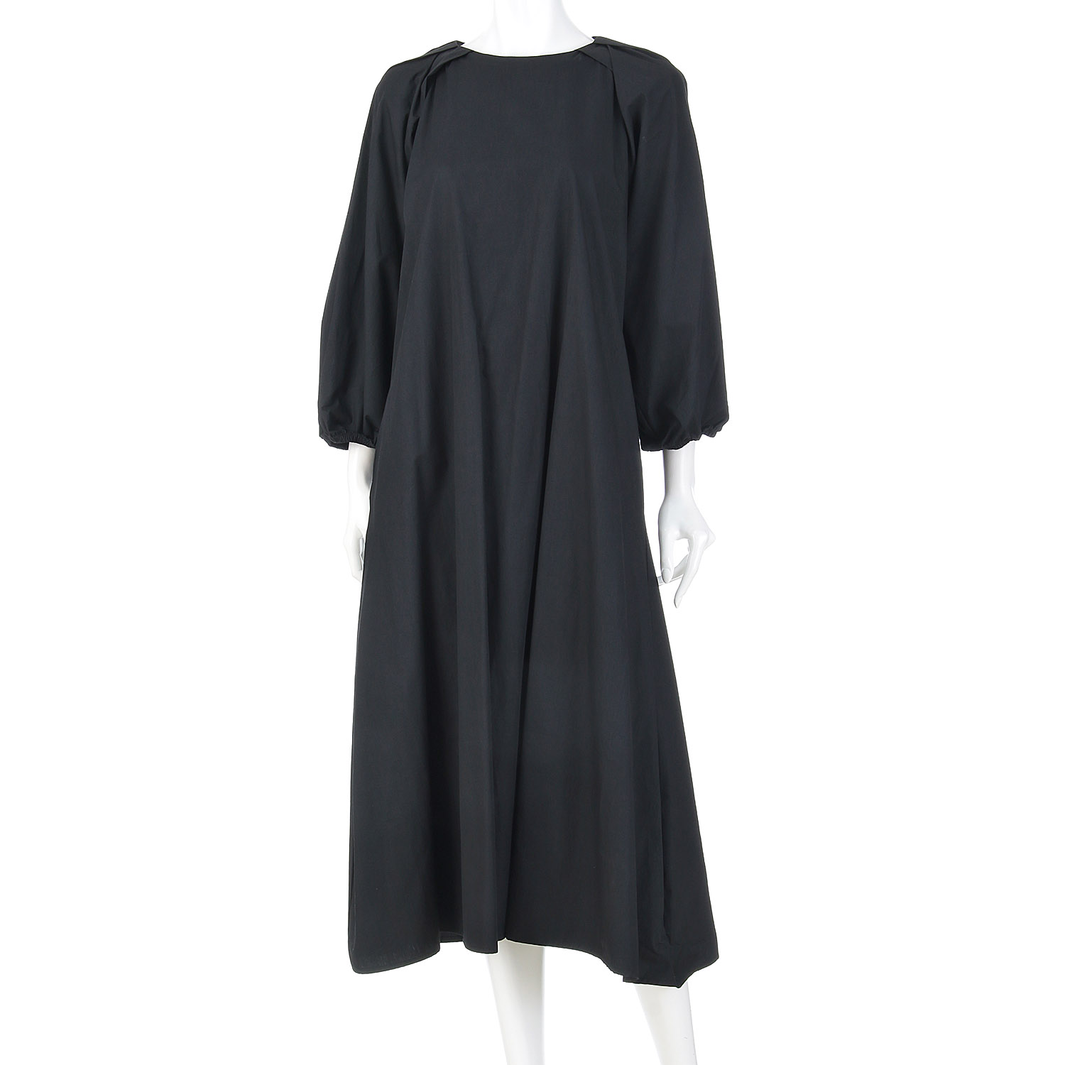 肩タックバックリボンAラインワンピース - 画像4