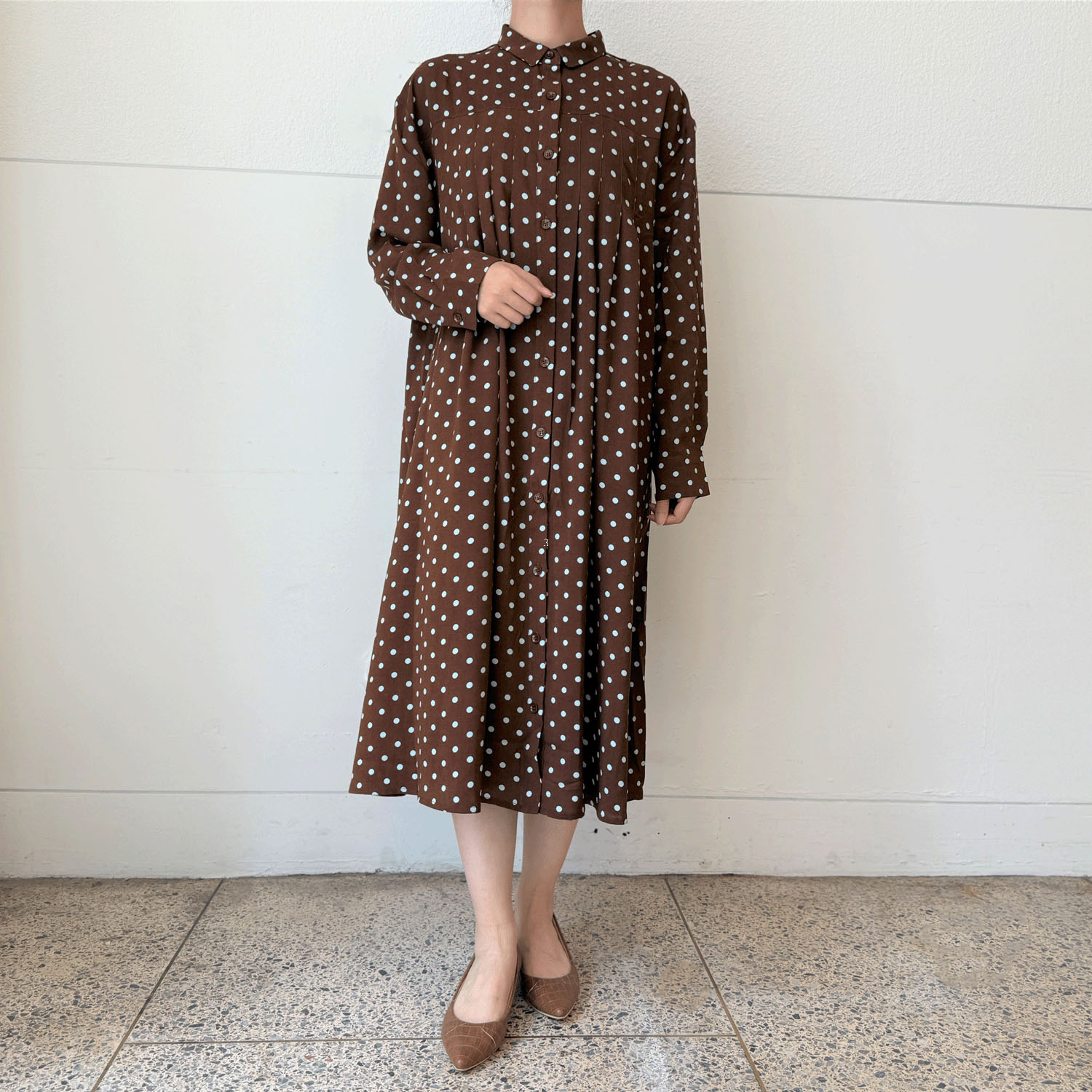 ドット柄ワンピース