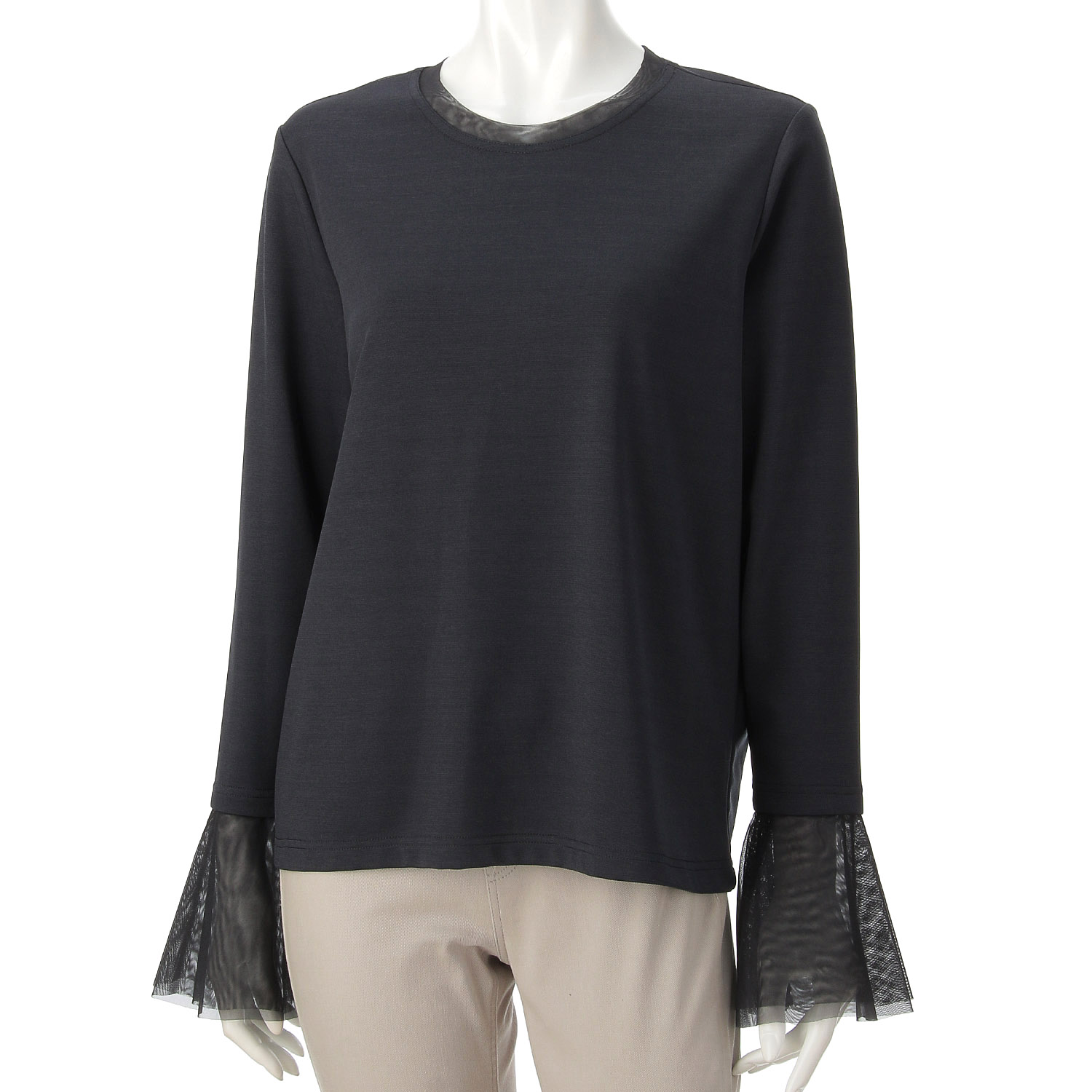 袖口チュールフリルプルオーバー - 画像4