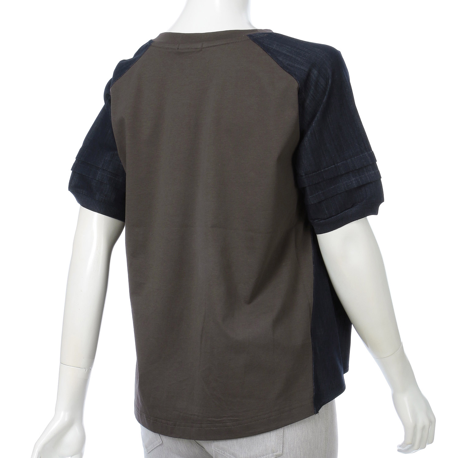 デニム風ドッキングパフスリーブプルオーバー - 画像3