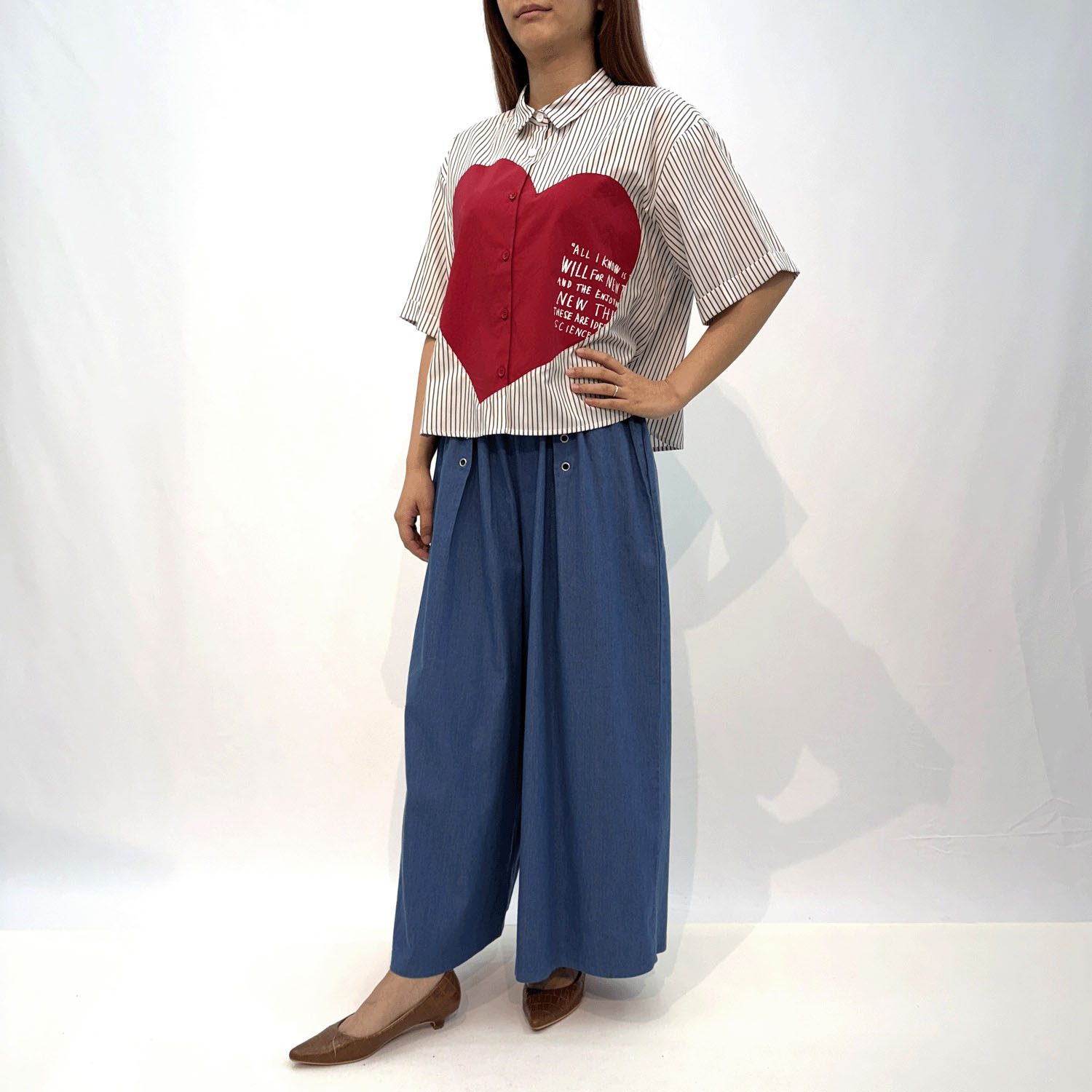 ハートパッチワークシャツ - 画像5