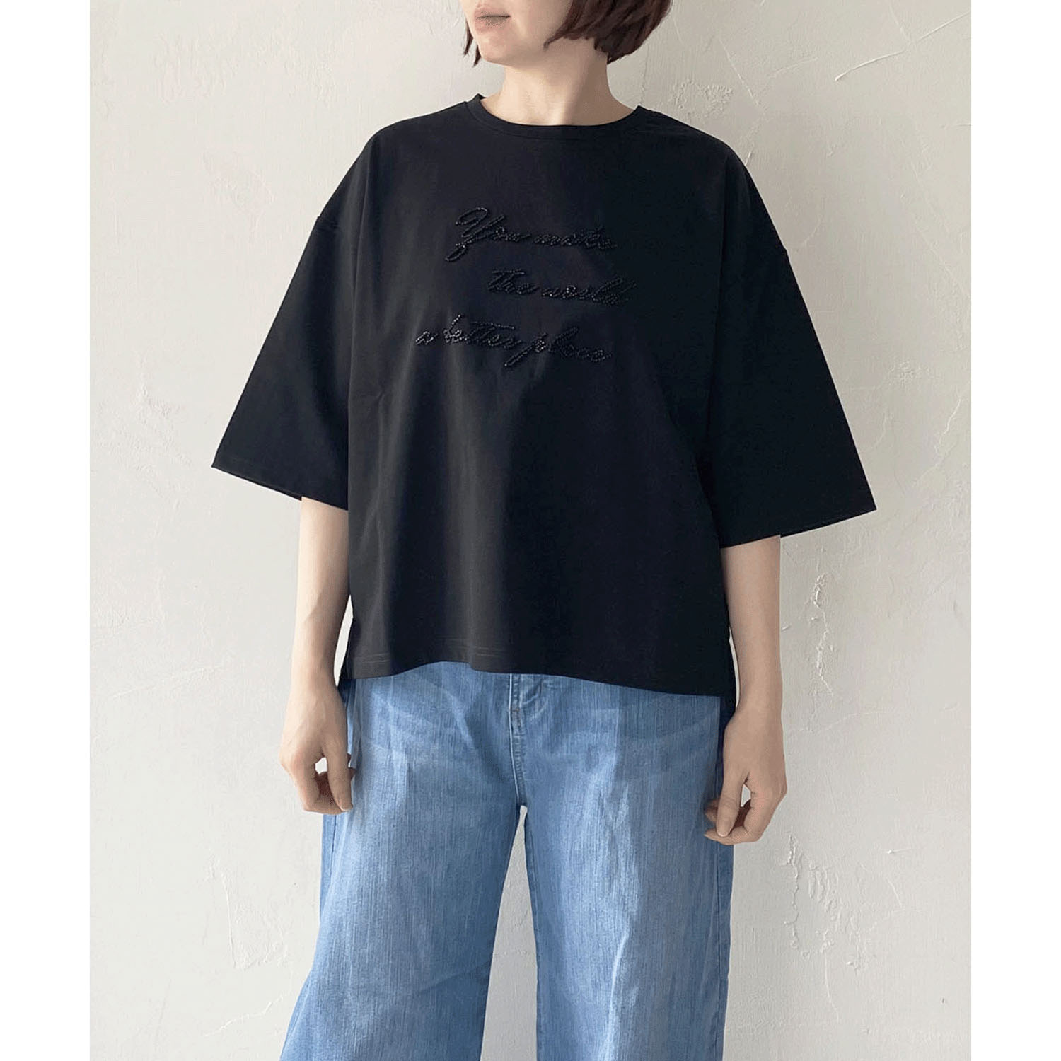 epidemique ビーズ刺繍ロゴTシャツ - 画像7