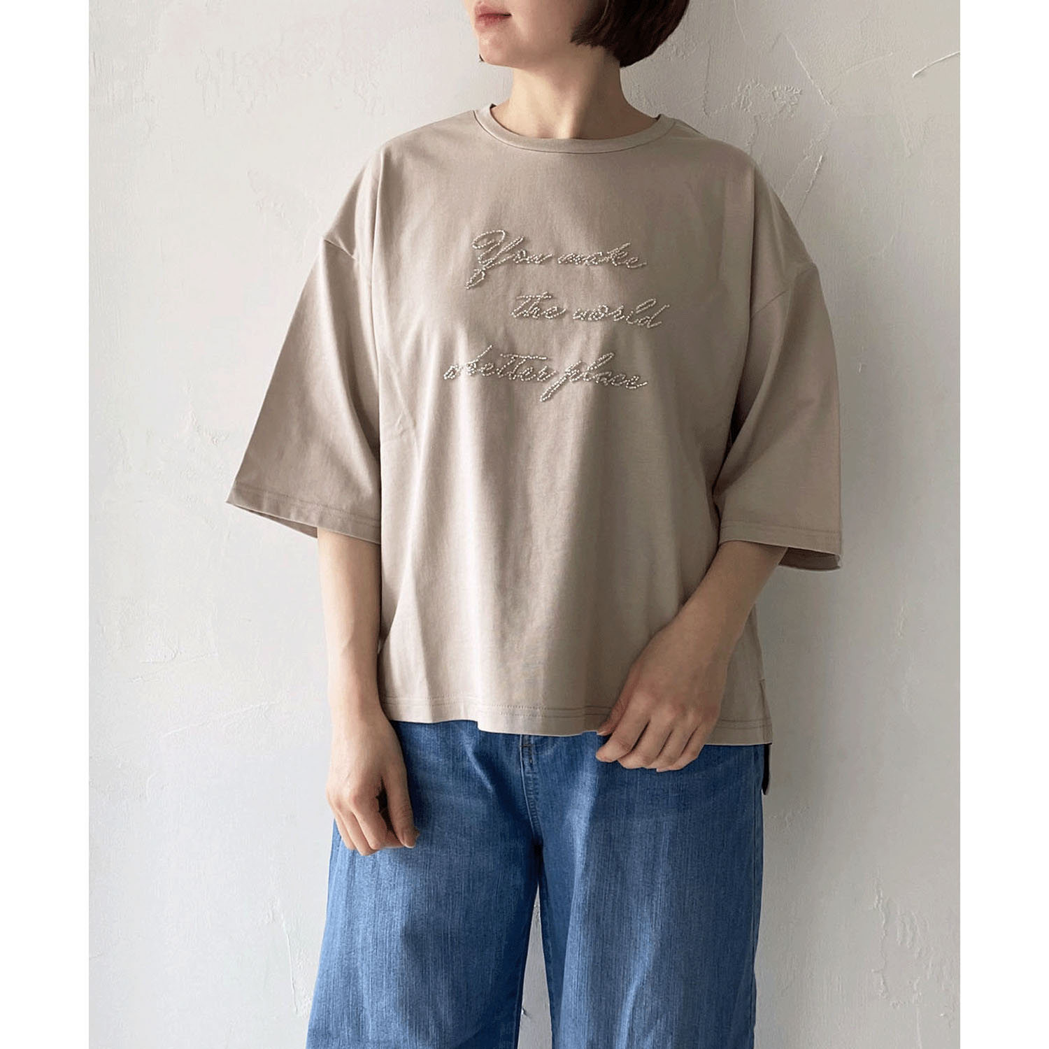 epidemique ビーズ刺繍ロゴTシャツ - 画像9