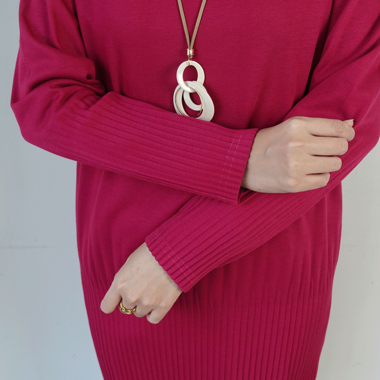 裾プリーツボトルネックチュニック - 画像14