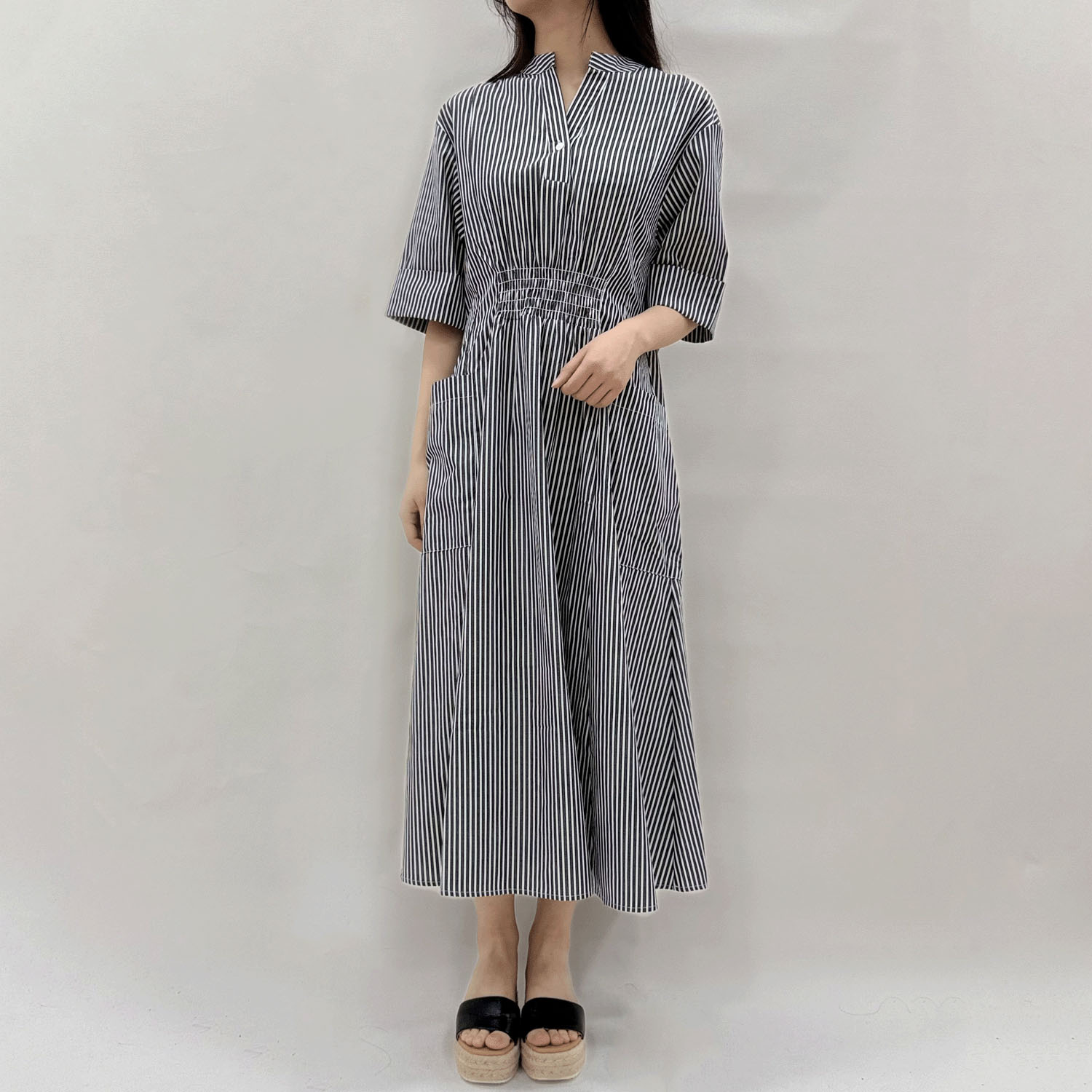 前後ウエストスモッグワンピース - 画像10