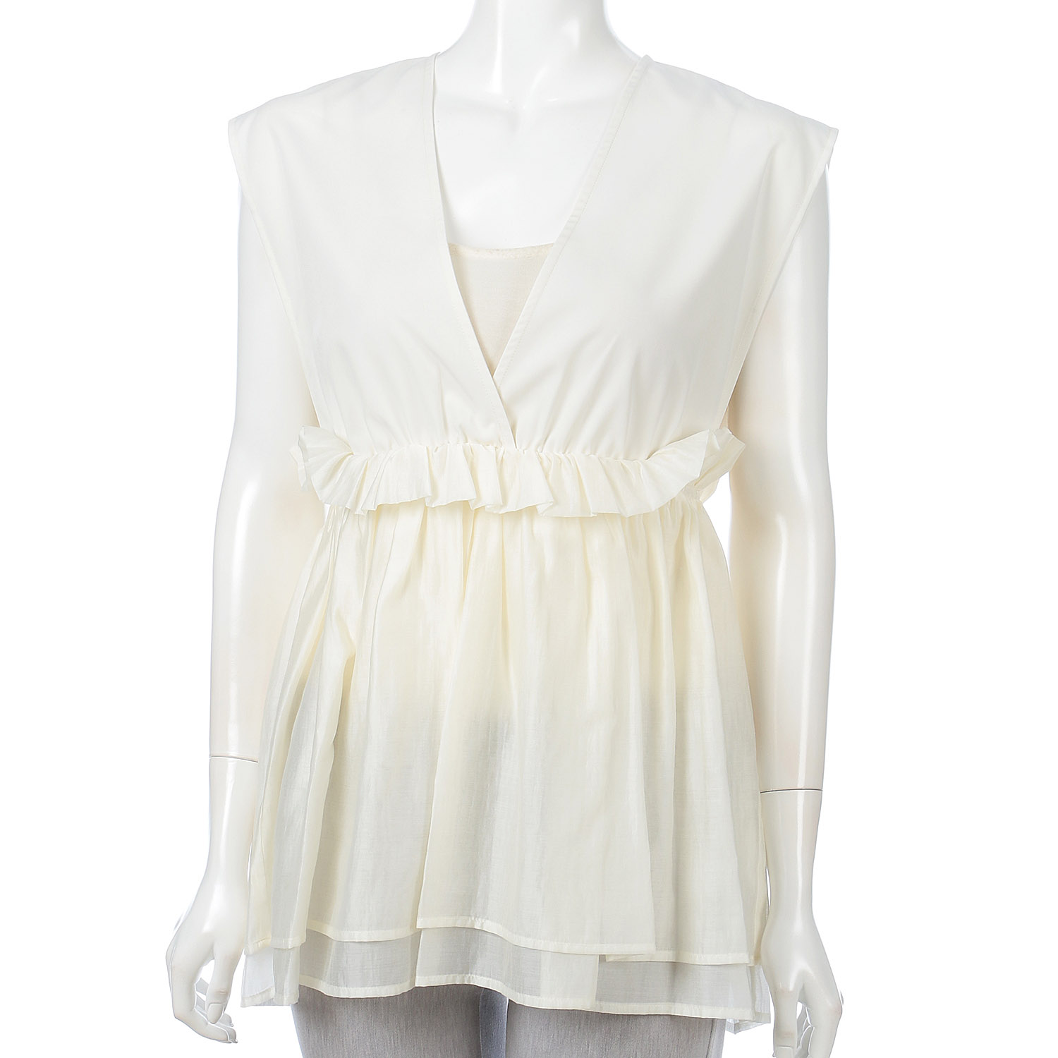 ペプラムシアー切替ベスト - 画像3