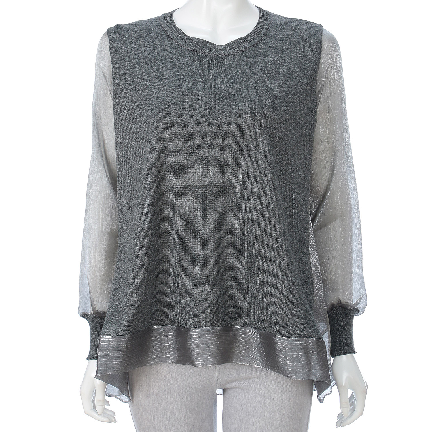 ラメ布帛ニットプルオーバー - 画像2