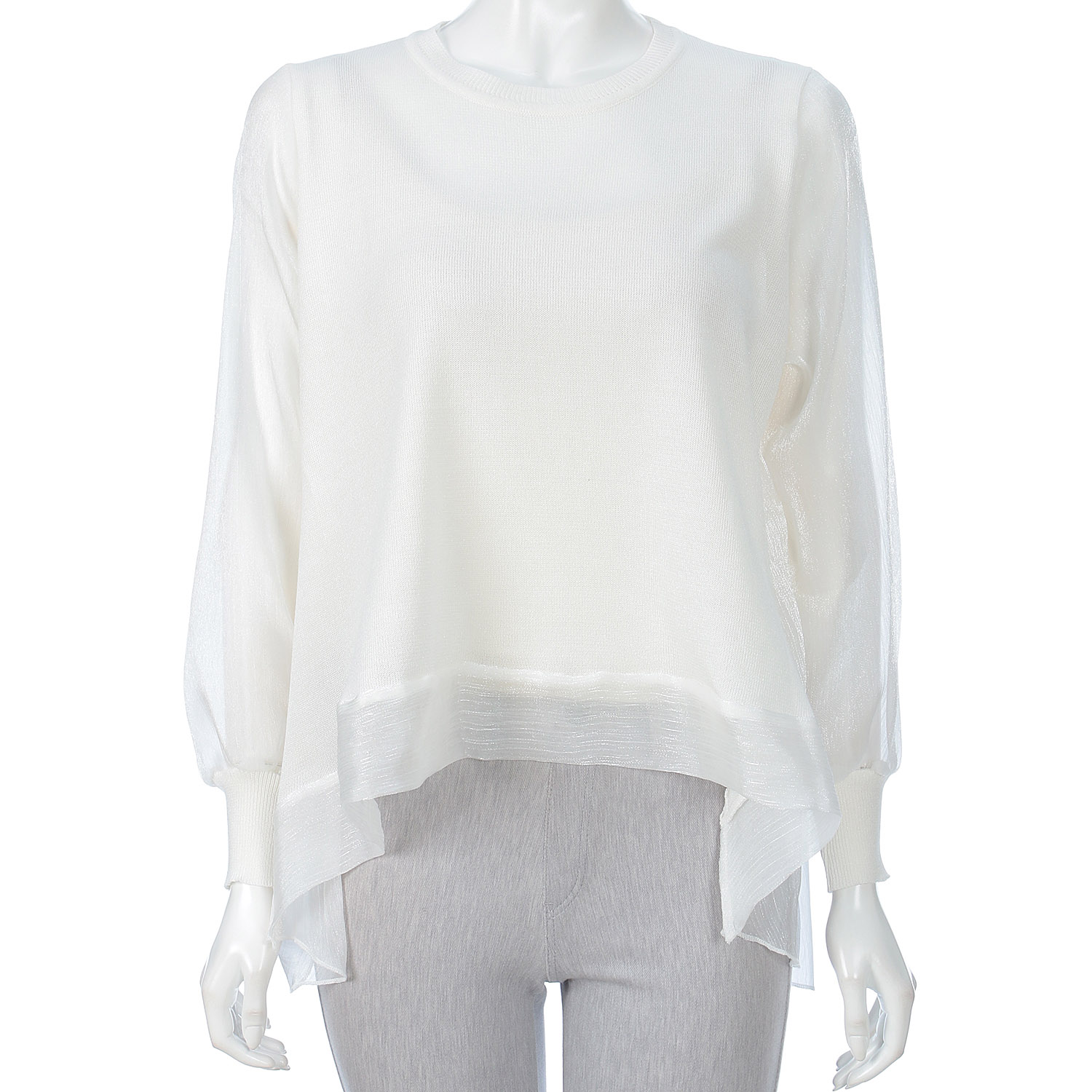 ラメ布帛ニットプルオーバー