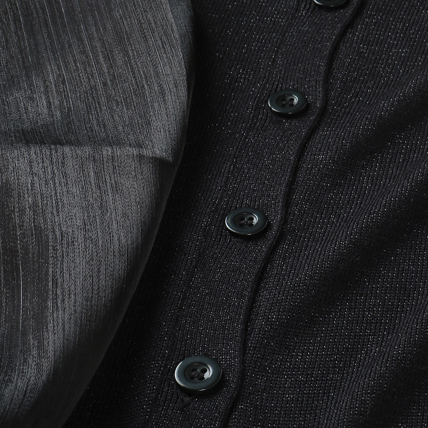 ラメ布帛ニットカーディガン - 画像4