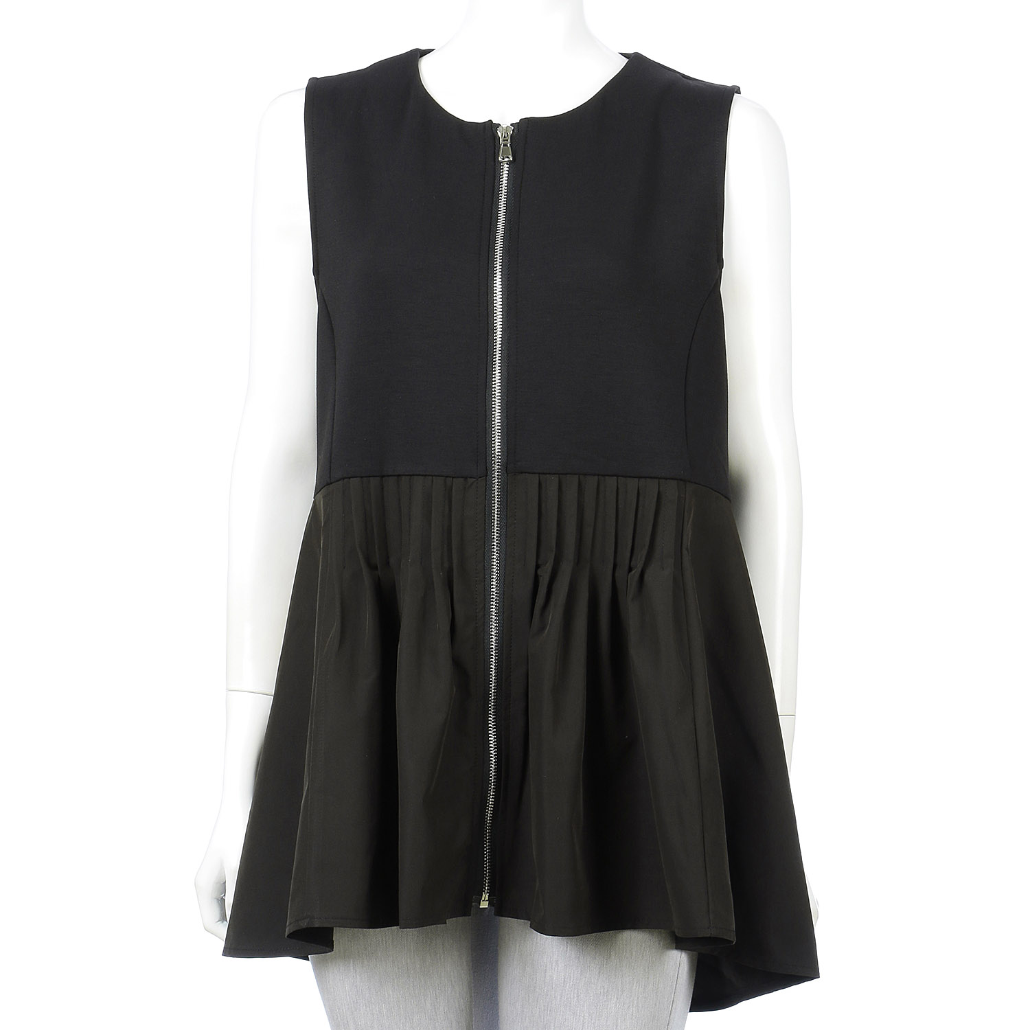 裾布帛タック切替えベスト - 画像5