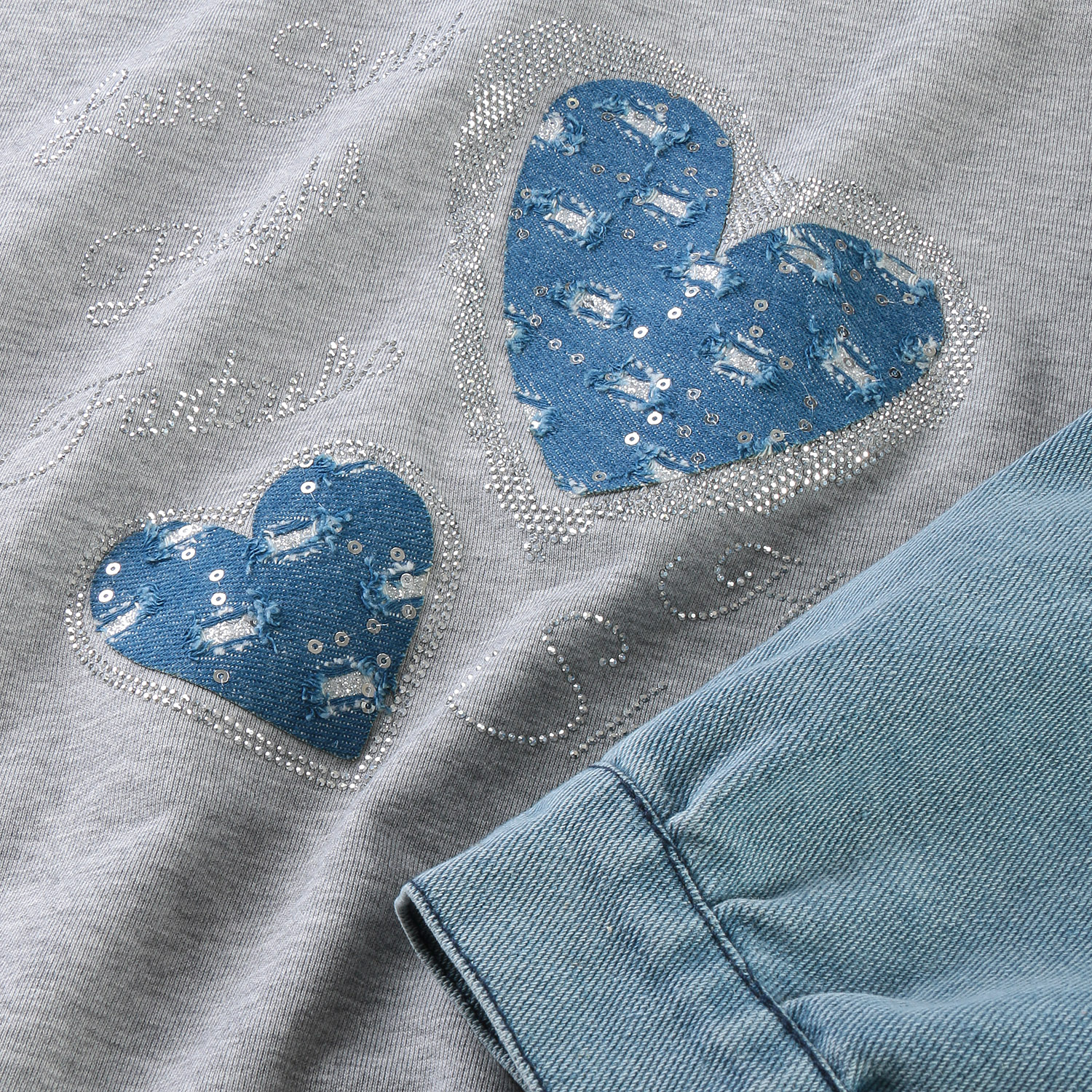 デニム布帛切替トレーナー - 画像4