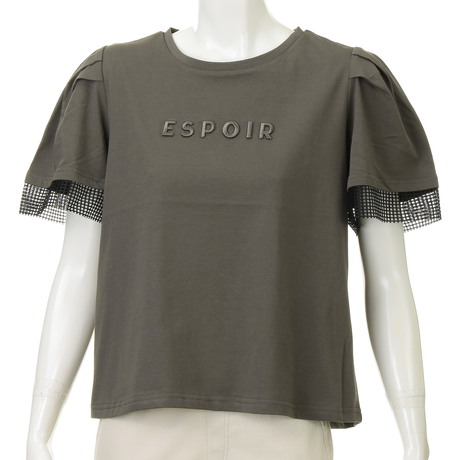 メッシュ袖刺繍Tシャツ - 画像6