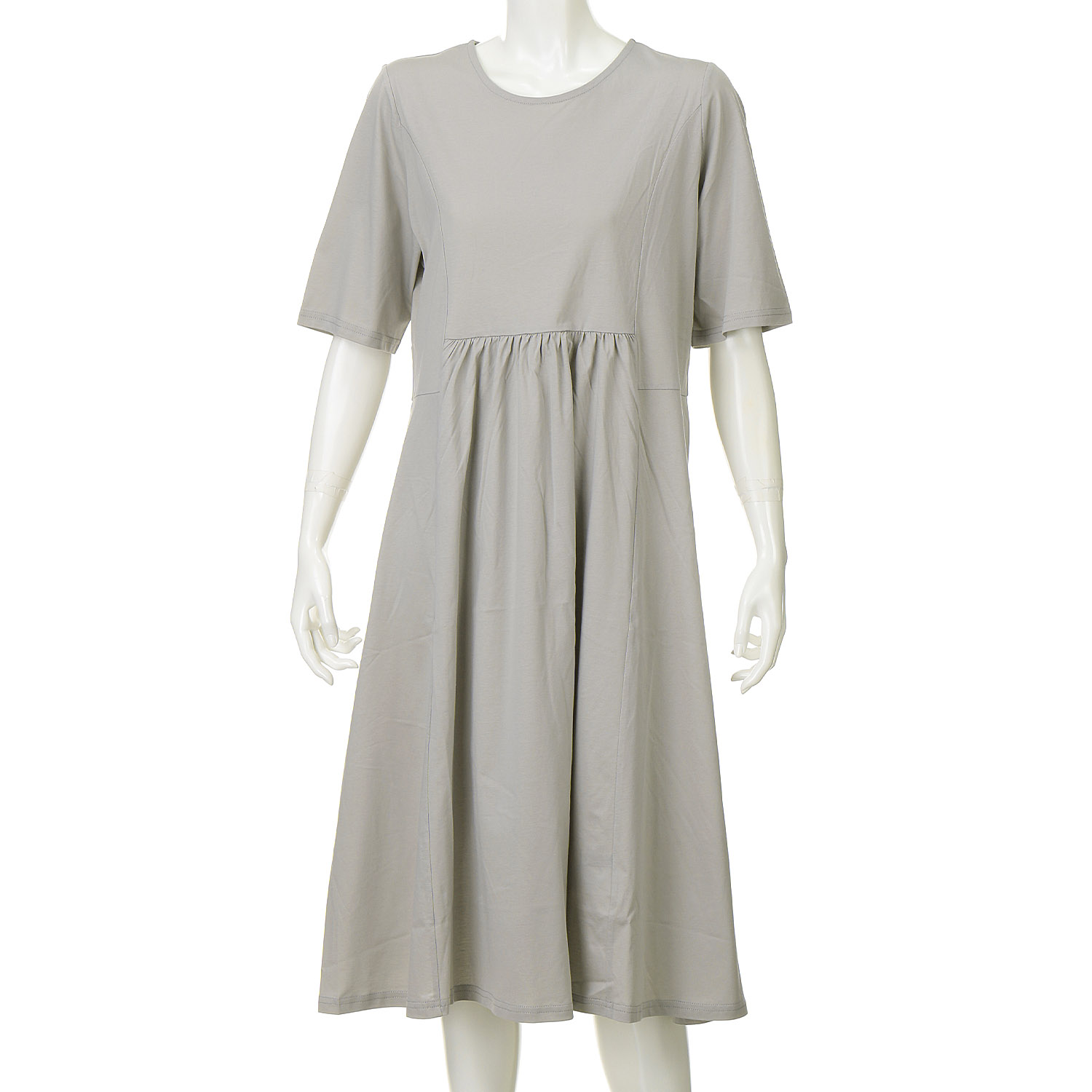 ダブルシルケットコットン100 ウエスト切替ワンピース - 画像3