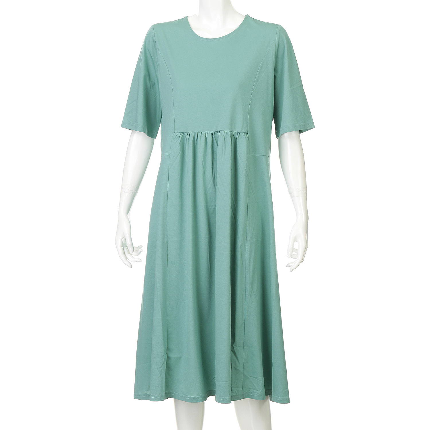 ダブルシルケットコットン100 ウエスト切替ワンピース - 画像9