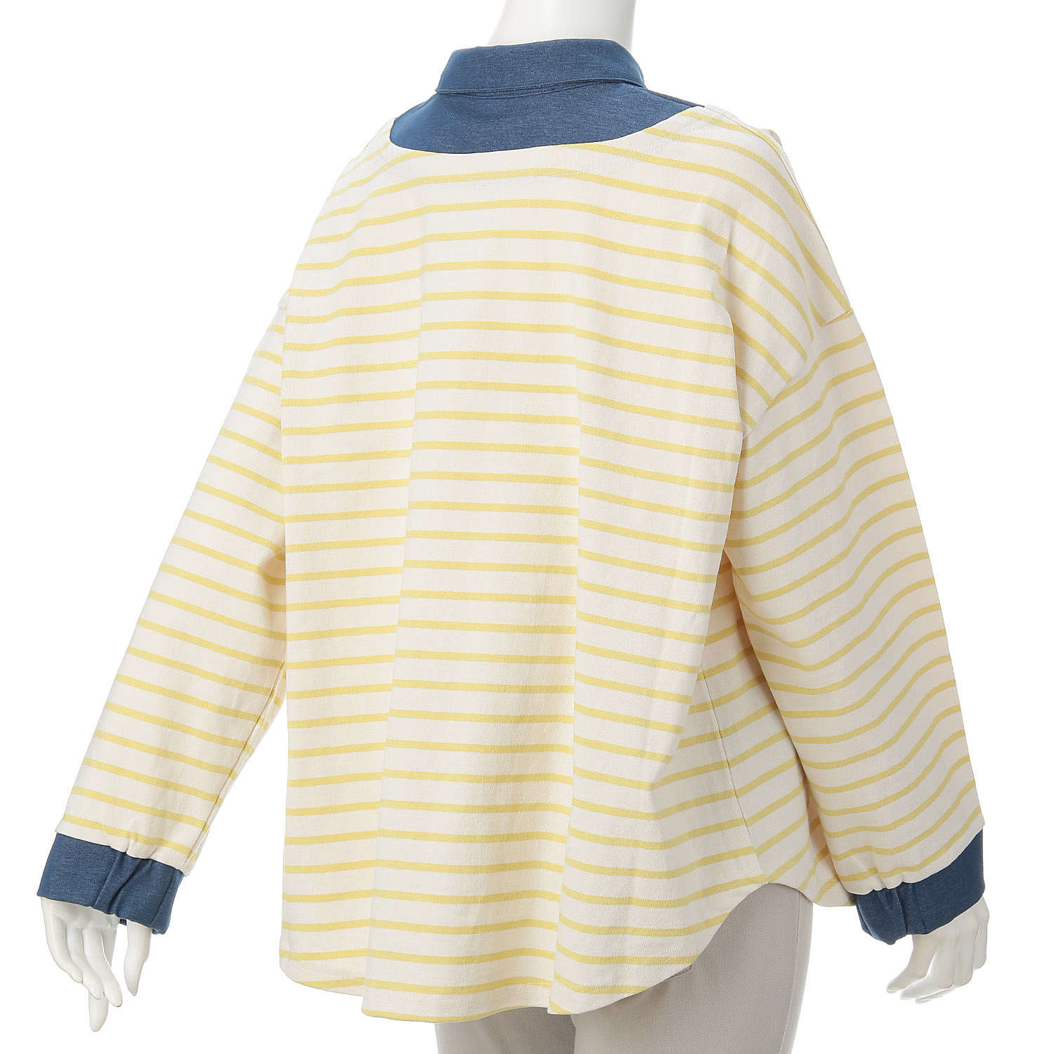 LUPILIEN ボーダー天竺シャツ風プルオーバー - 画像5