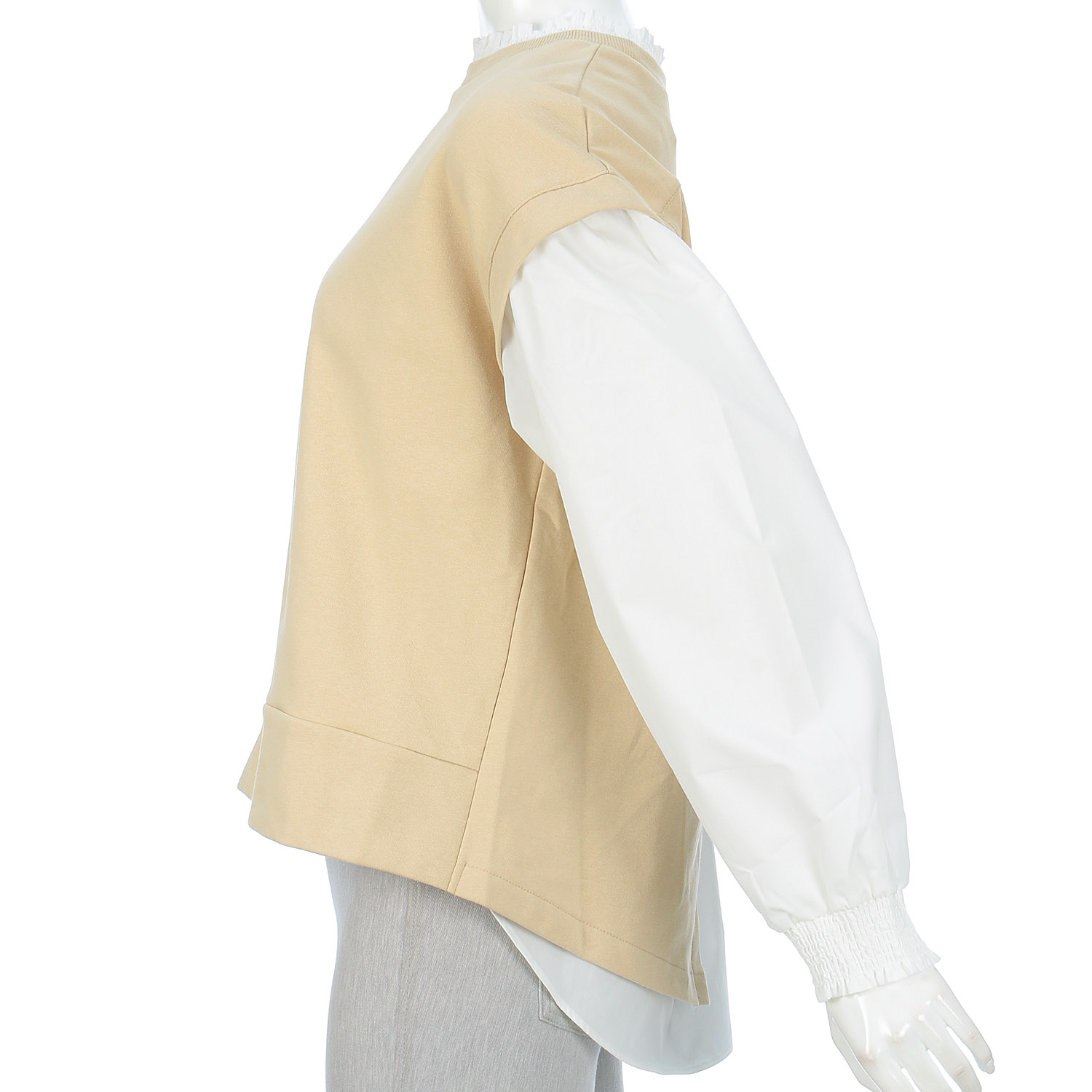 重ね着風シャーリングプルオーバー - 画像5