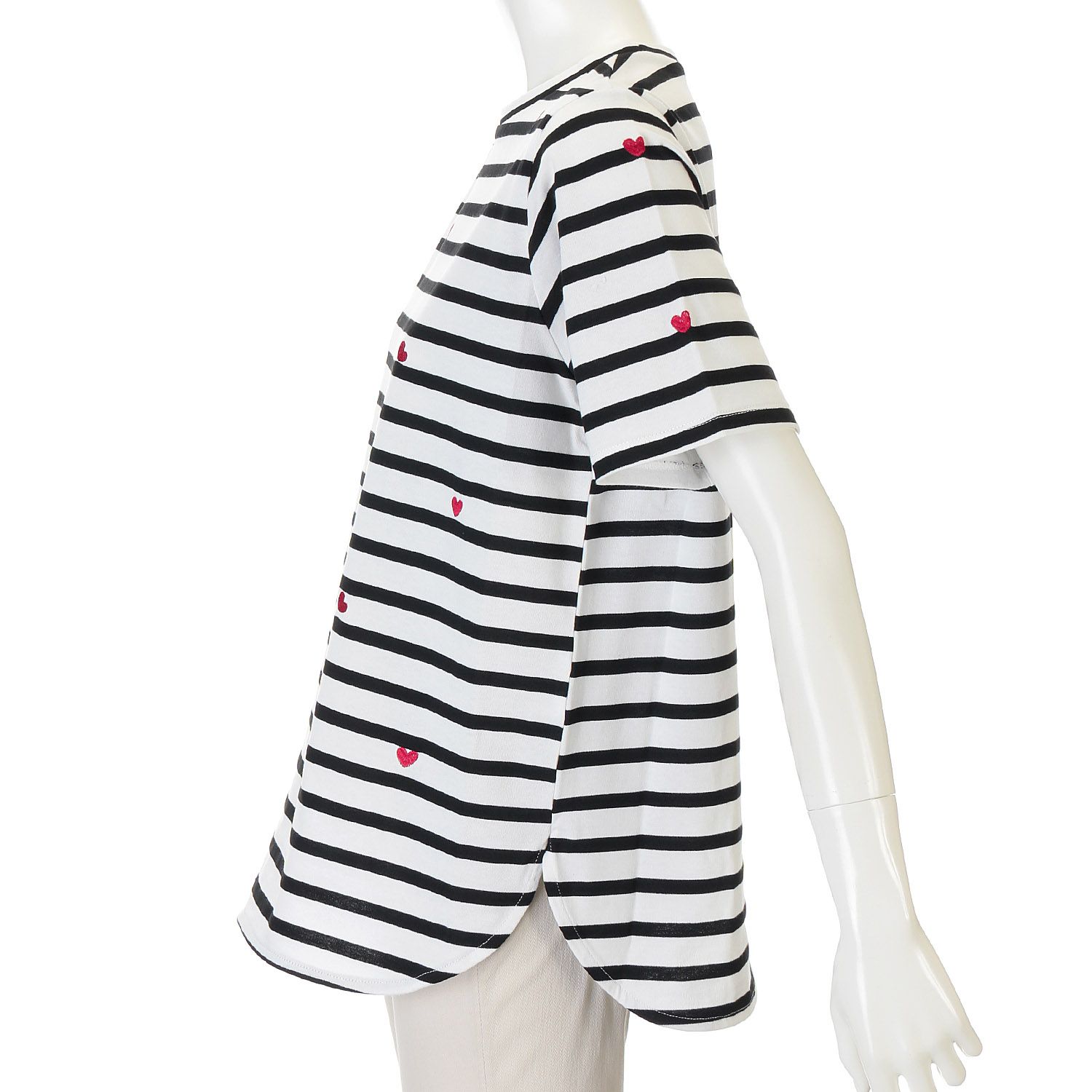 ボーダーハート刺繍Tシャツ - 画像2