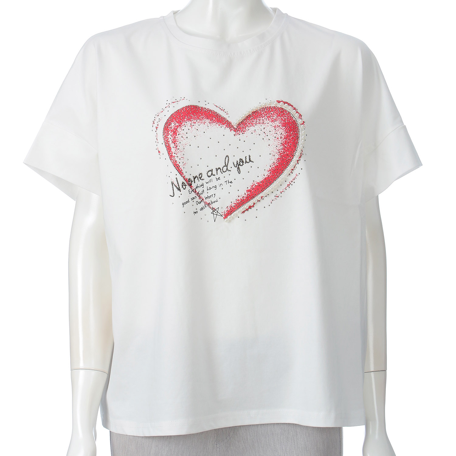 ハートプリントTシャツ