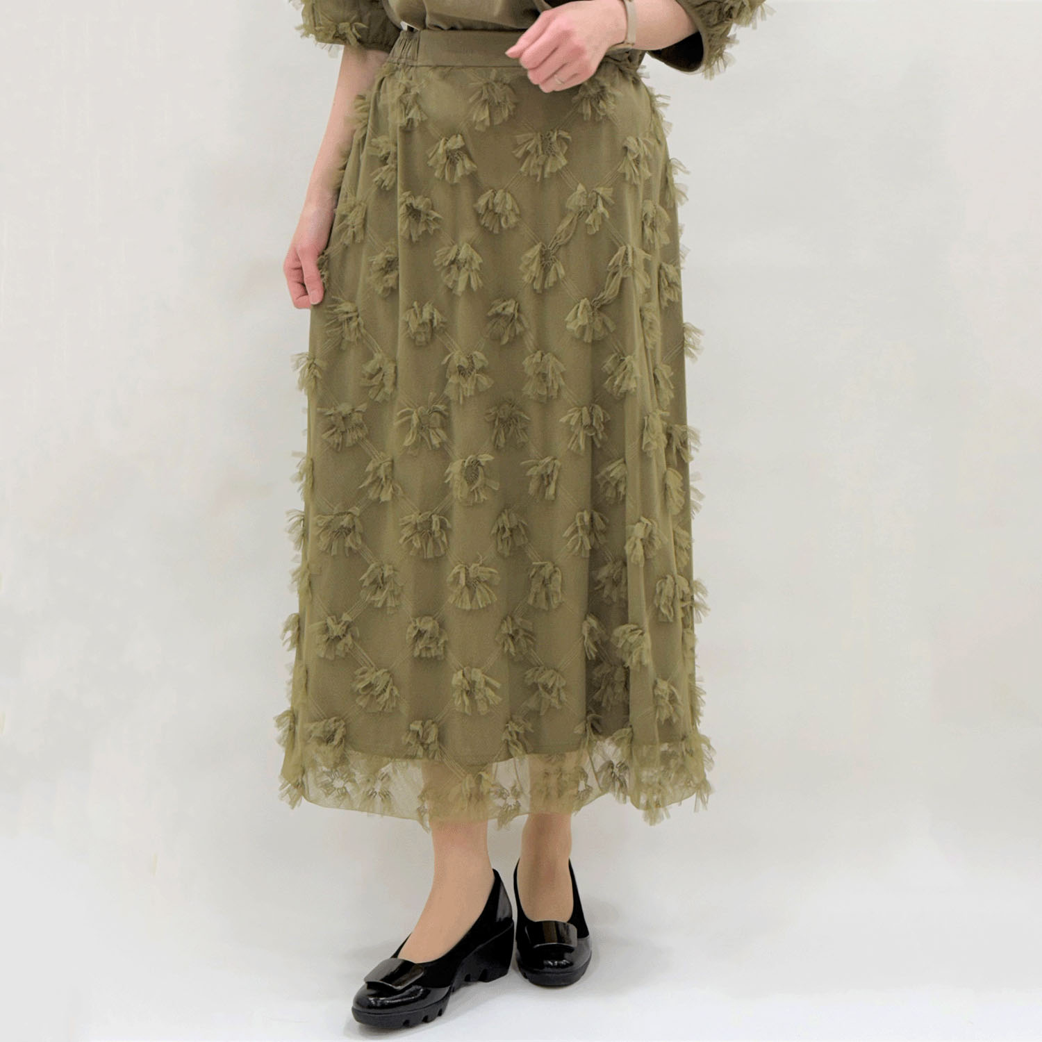 チュール刺繍レーススカート - 画像8