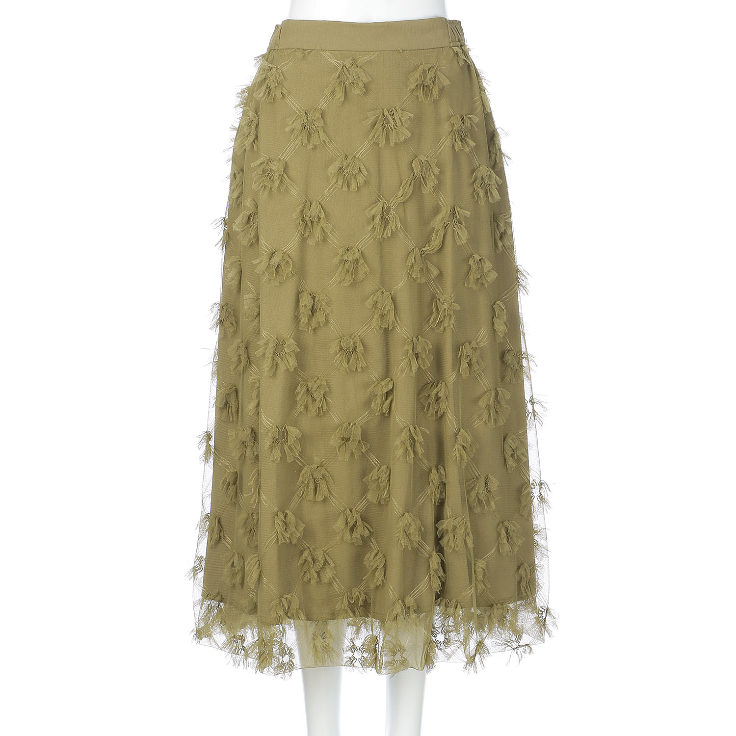 チュール刺繍レーススカート - 画像10