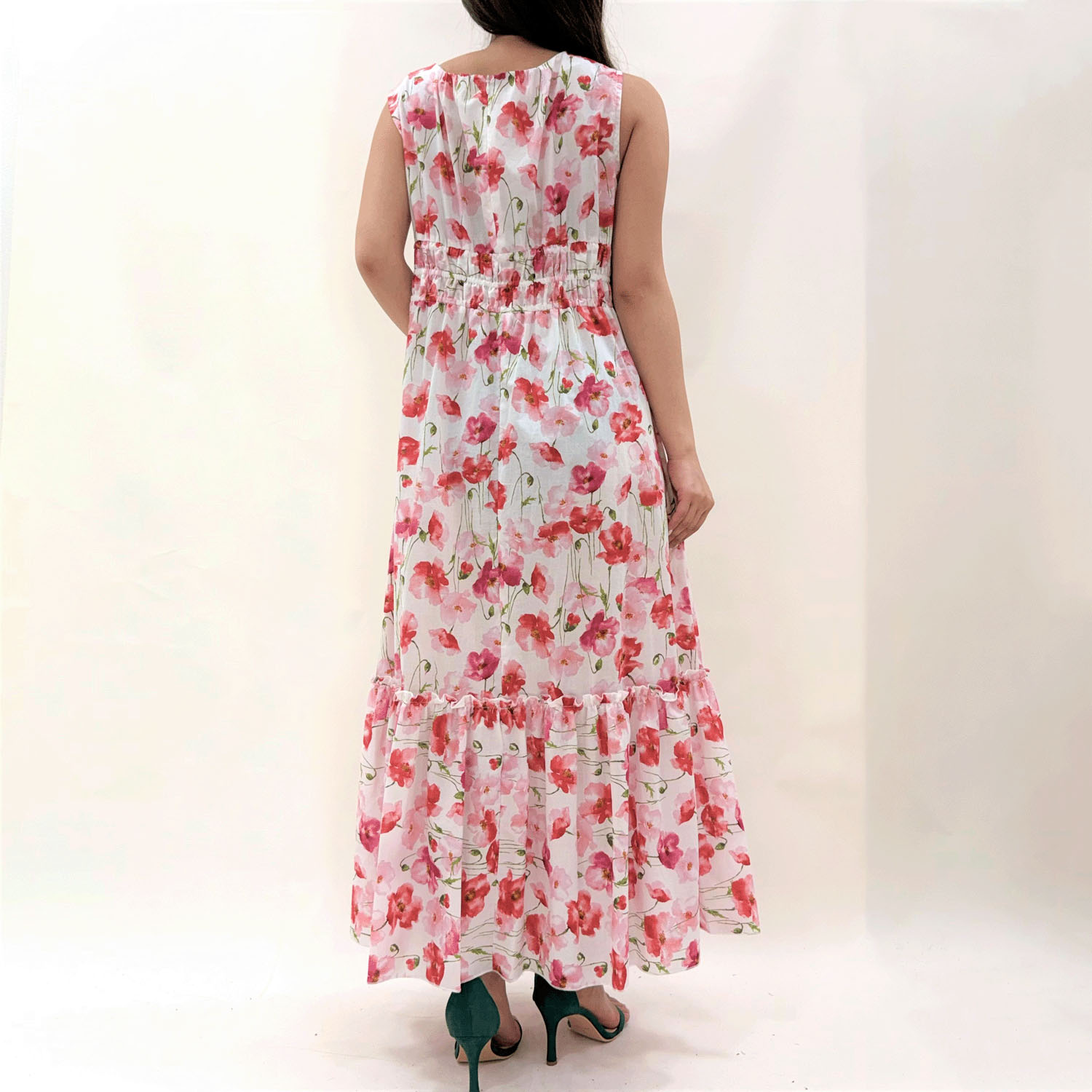 ADESSO L’ORA Wシャーリング花柄ワンピース - 画像8