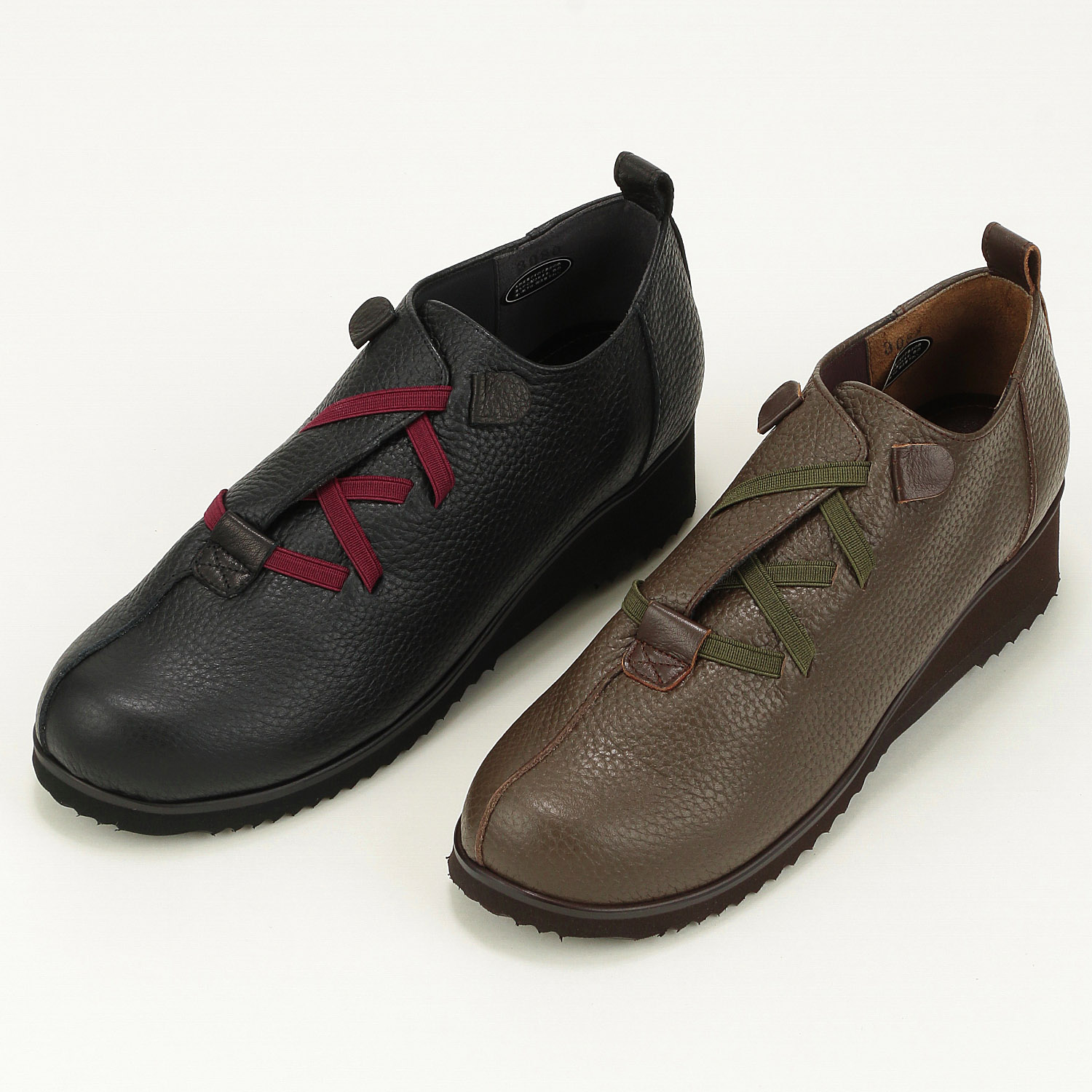 【人気4Eシューズ】 SAINT HONORE 甲ゴムカジュアルシューズ3080