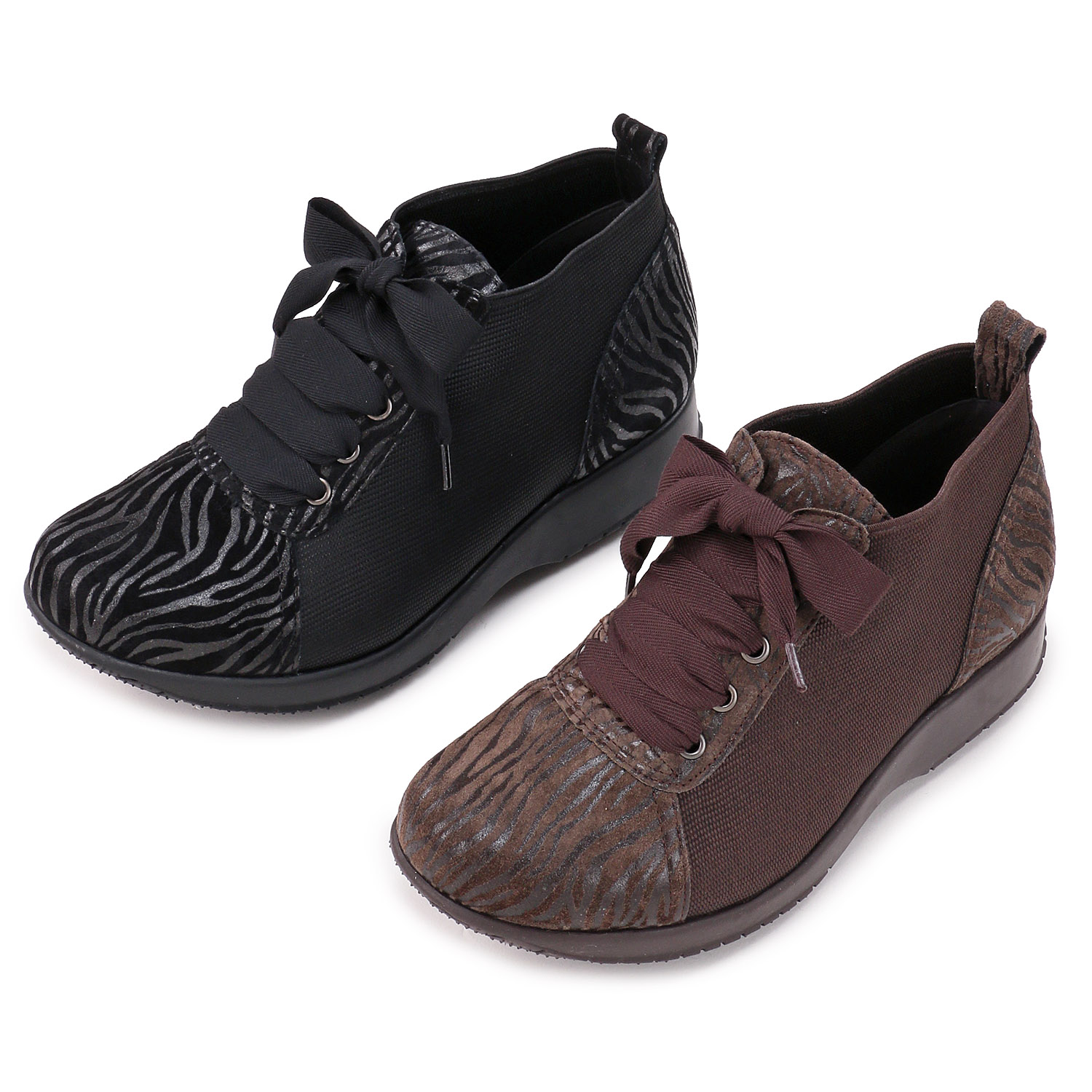 【好評売れ筋4Eシューズ】 LA MODA PUT PUT レースアップストレッチシューズ - 画像1