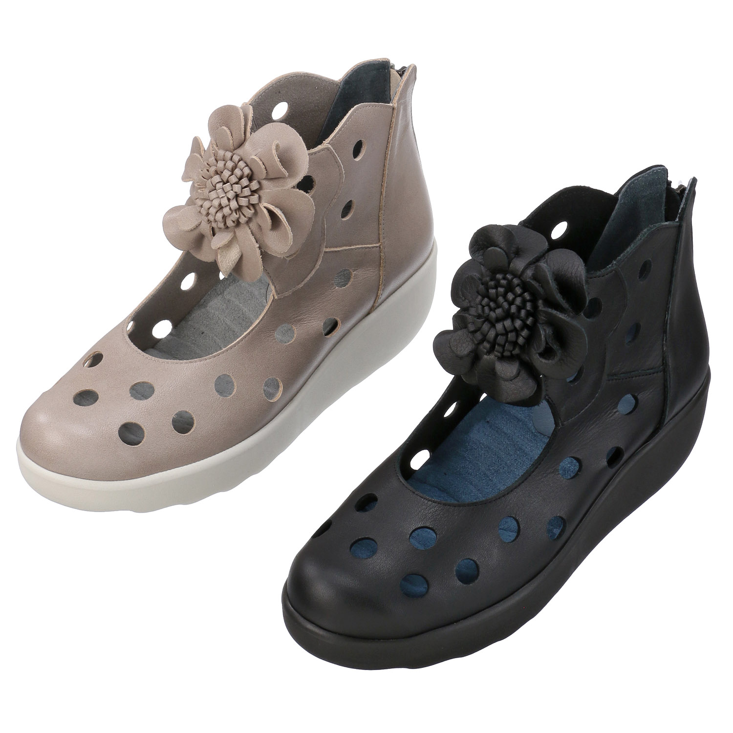 FIZZ REEN 花飾り付きアンクルシューズ 1250